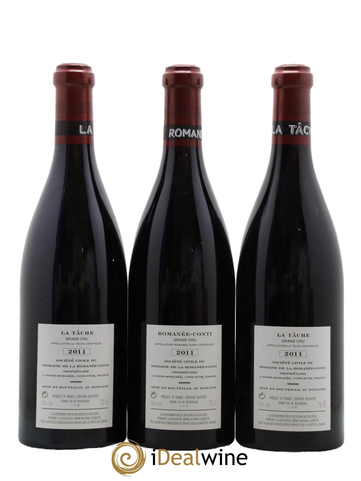 Assortiment 2011 du Domaine de la Romanée-Conti Domaine de la Romanée-Conti 3 La Tache, 2 Richebourg, 1 Romanee Conti, 2 Romanee Saint Vivant, 2 Echezeaux, 2 Grands Echezeaux 2011 - Lot of 12 bottles - 8