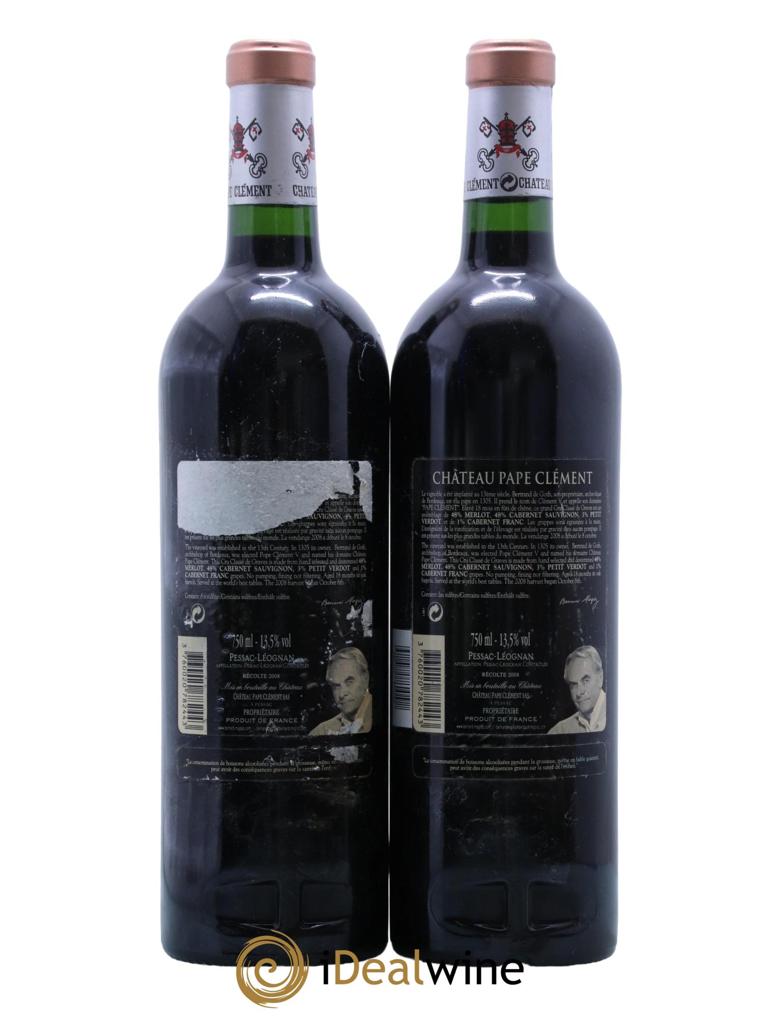 Château Pape Clément Cru Classé de Graves 2008 - Lot of 2 bottles - 1