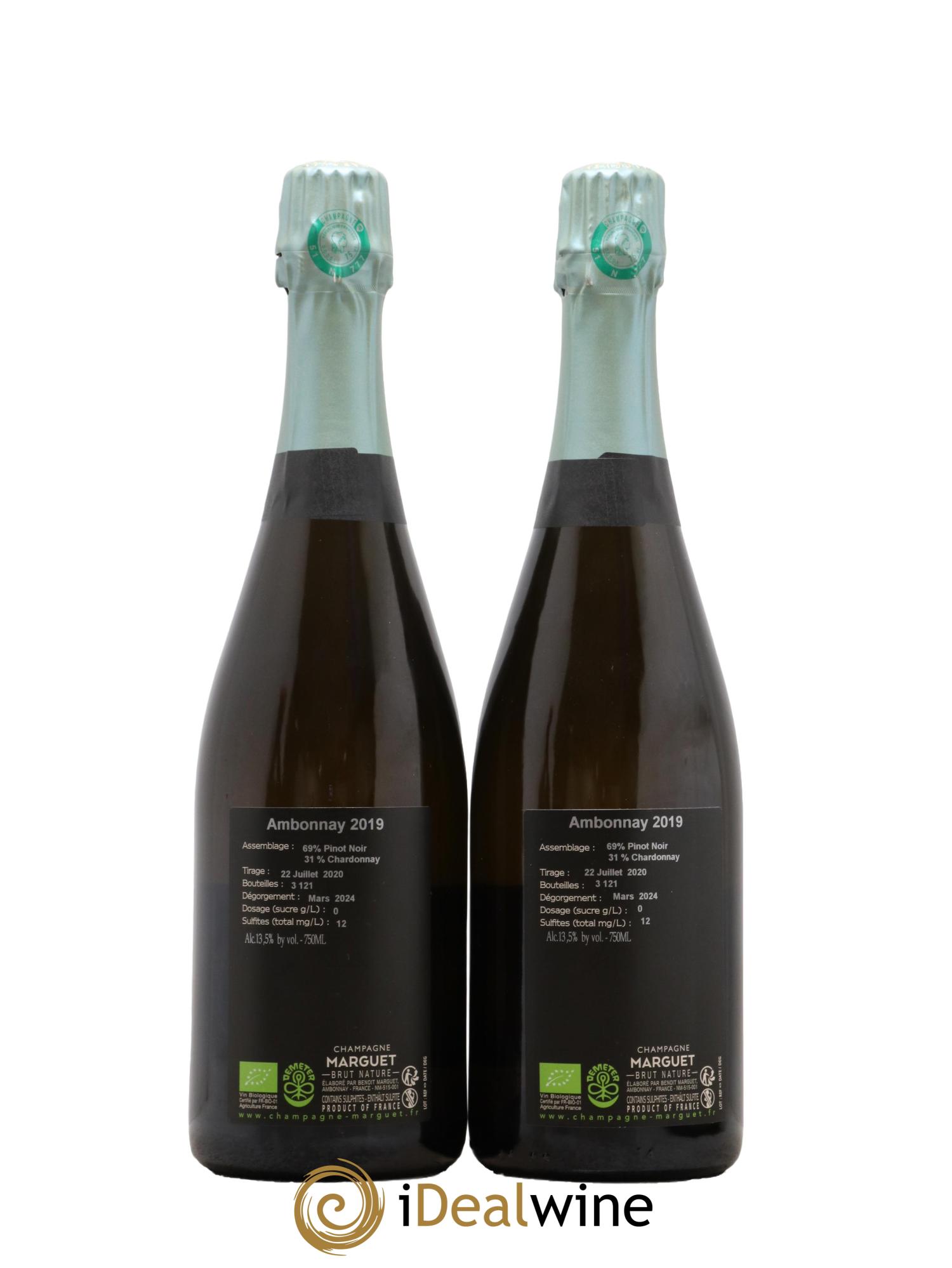 Ambonnay Grand Cru Extra-Brut Marguet 2019 - Lot of 2 bottles - 1