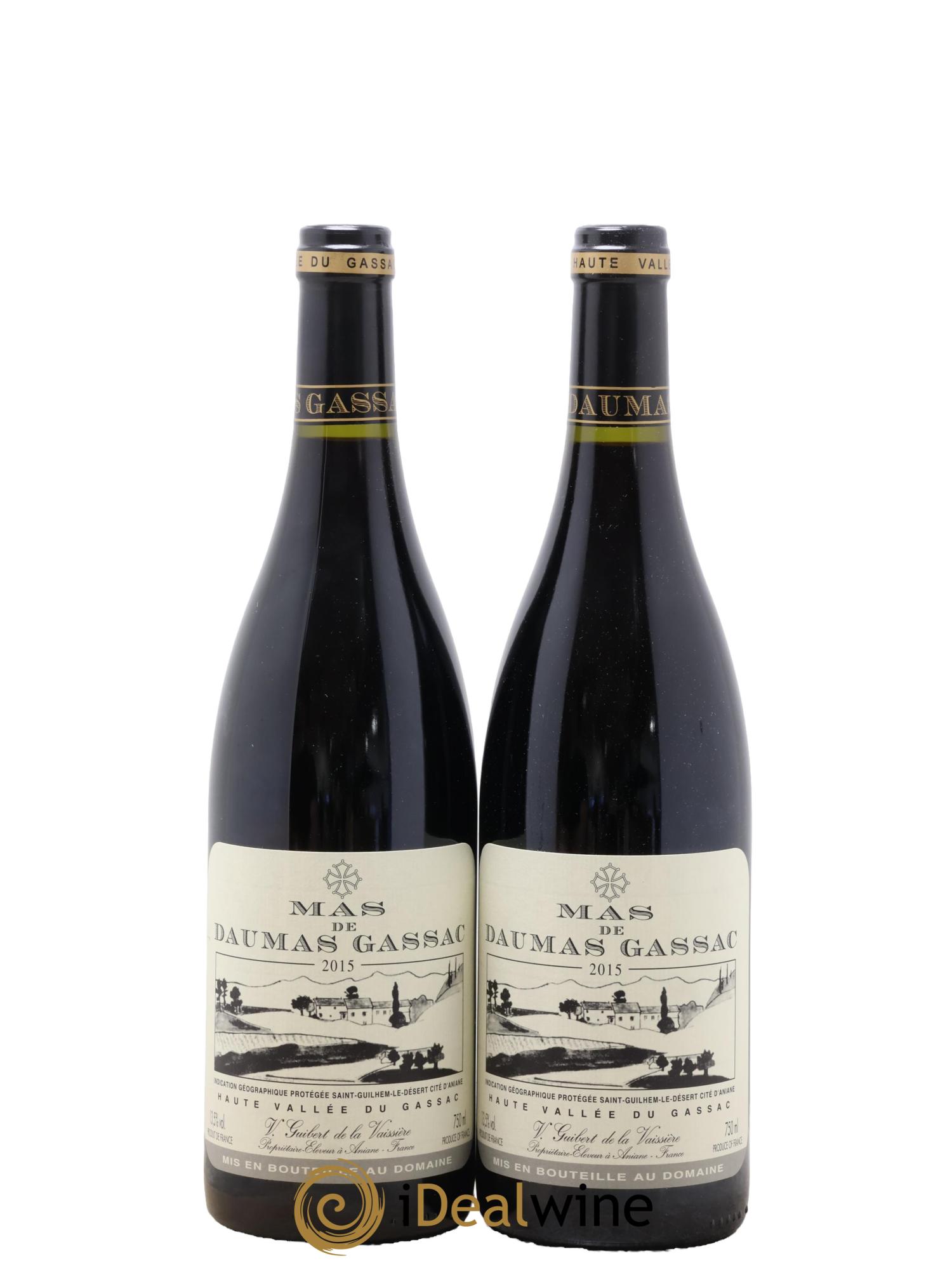 IGP St Guilhem-le-Désert - Cité d'Aniane Mas Daumas Gassac Famille Guibert de La Vaissière 2015 - Lotto di 2 bottiglie - 0