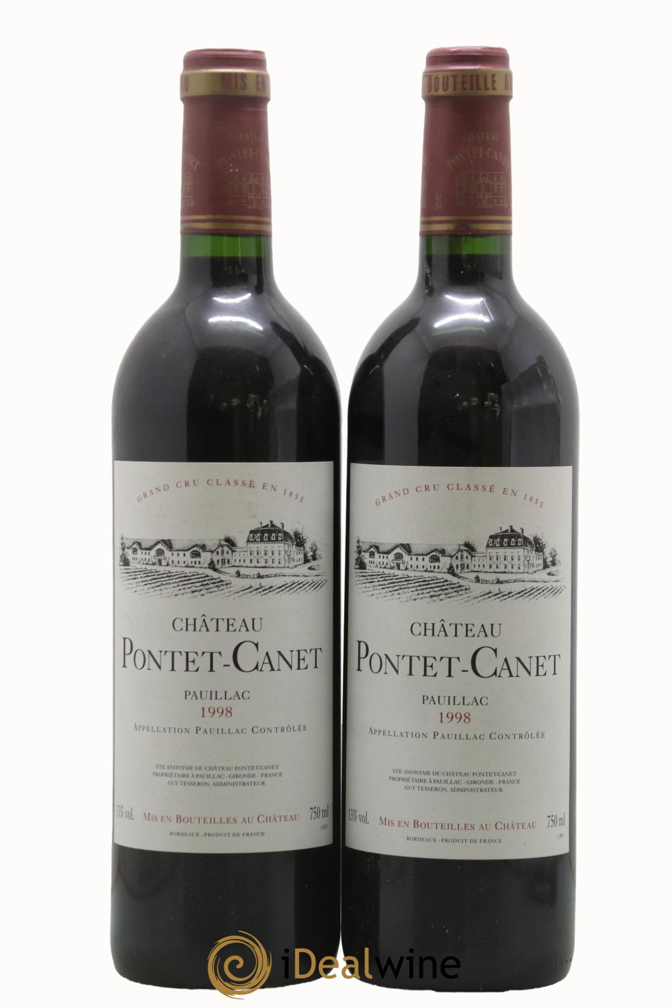 Château Pontet Canet 5ème Grand Cru Classé 1998 - Lot of 2 bottles - 0
