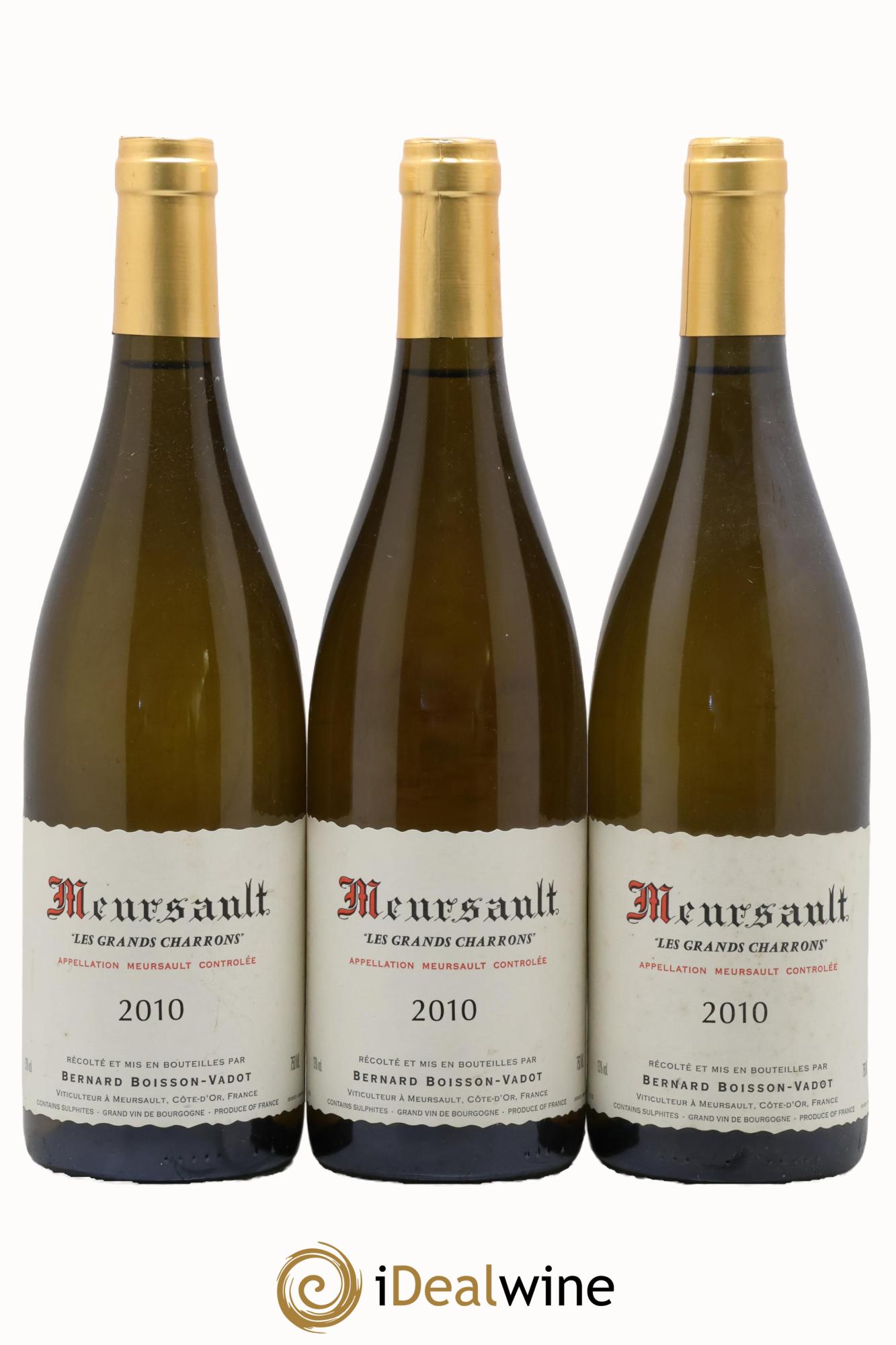 Meursault Les Grands Charrons Boisson-Vadot (Domaine) 2010 - Lot de 3 bouteilles - 0
