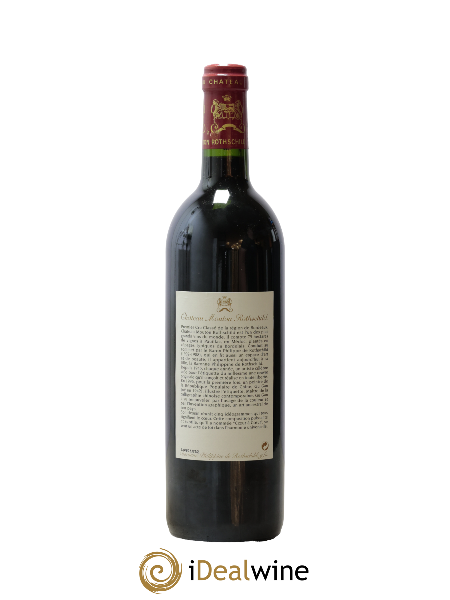 Château Mouton Rothschild 1er Grand Cru Classé 1996 - Lot de 1 bouteille - 1