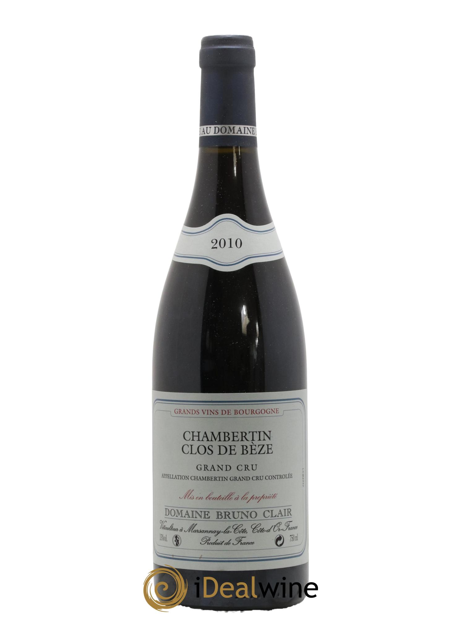 Chambertin Clos de Bèze Grand Cru Bruno Clair (Domaine) 2010 - Lot de 1 bouteille - 0