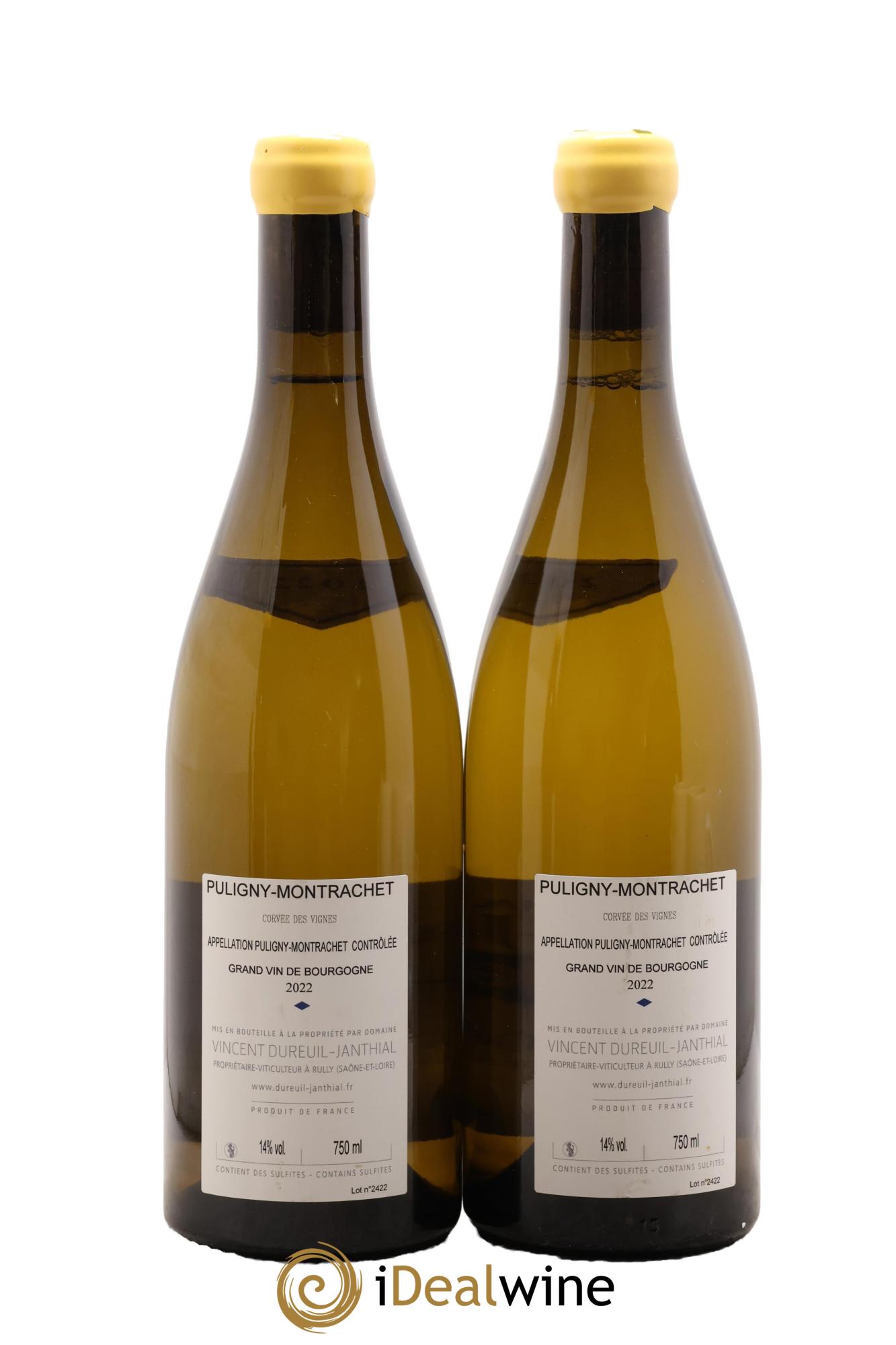 Puligny-Montrachet Corvées des Vignes Vincent Dureuil-Janthial 2022 - Lotto di 2 bottiglie - 1