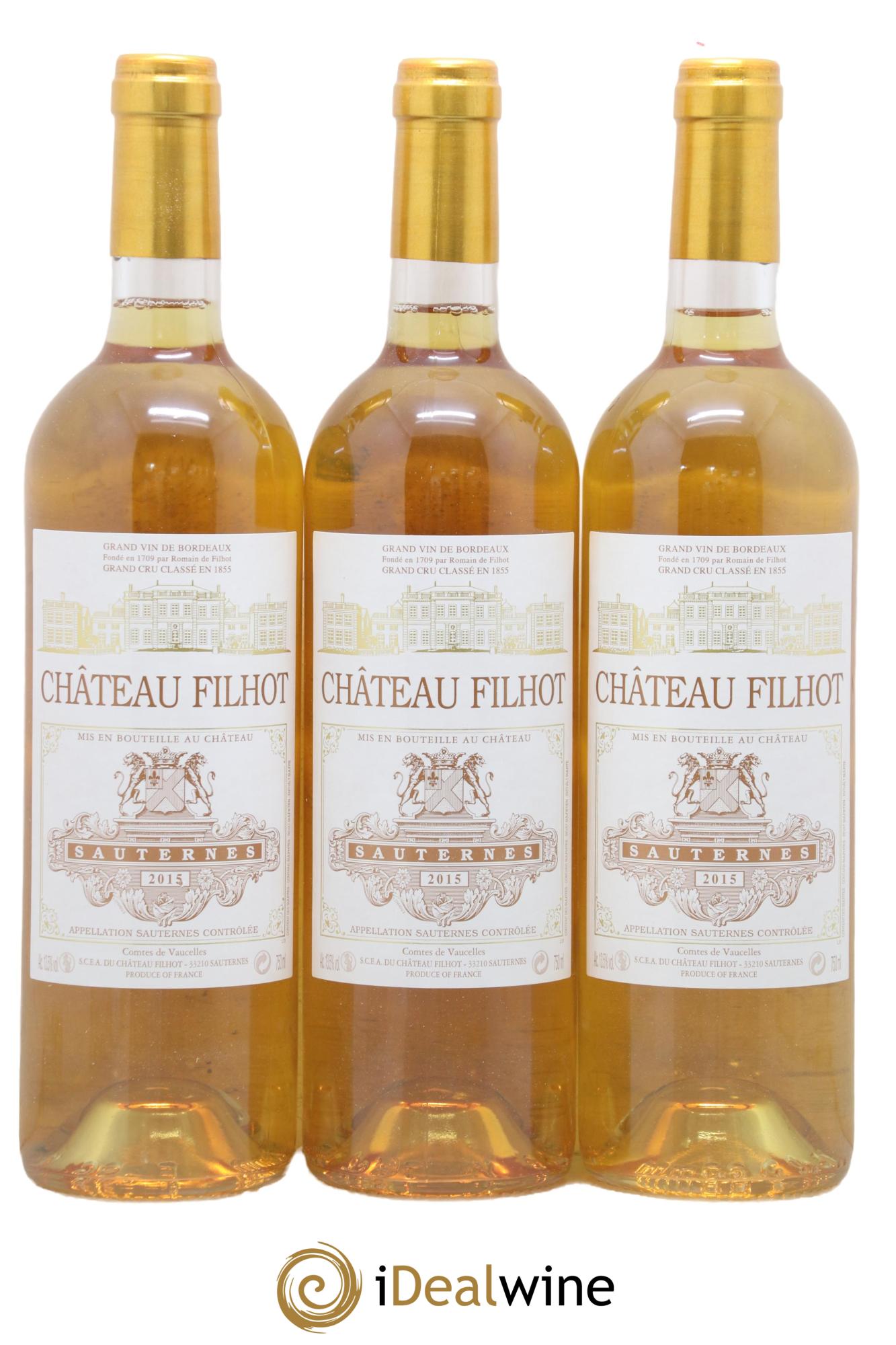 Château Filhot 2ème Grand Cru Classé 2015 - Lot of 3 bottles - 0