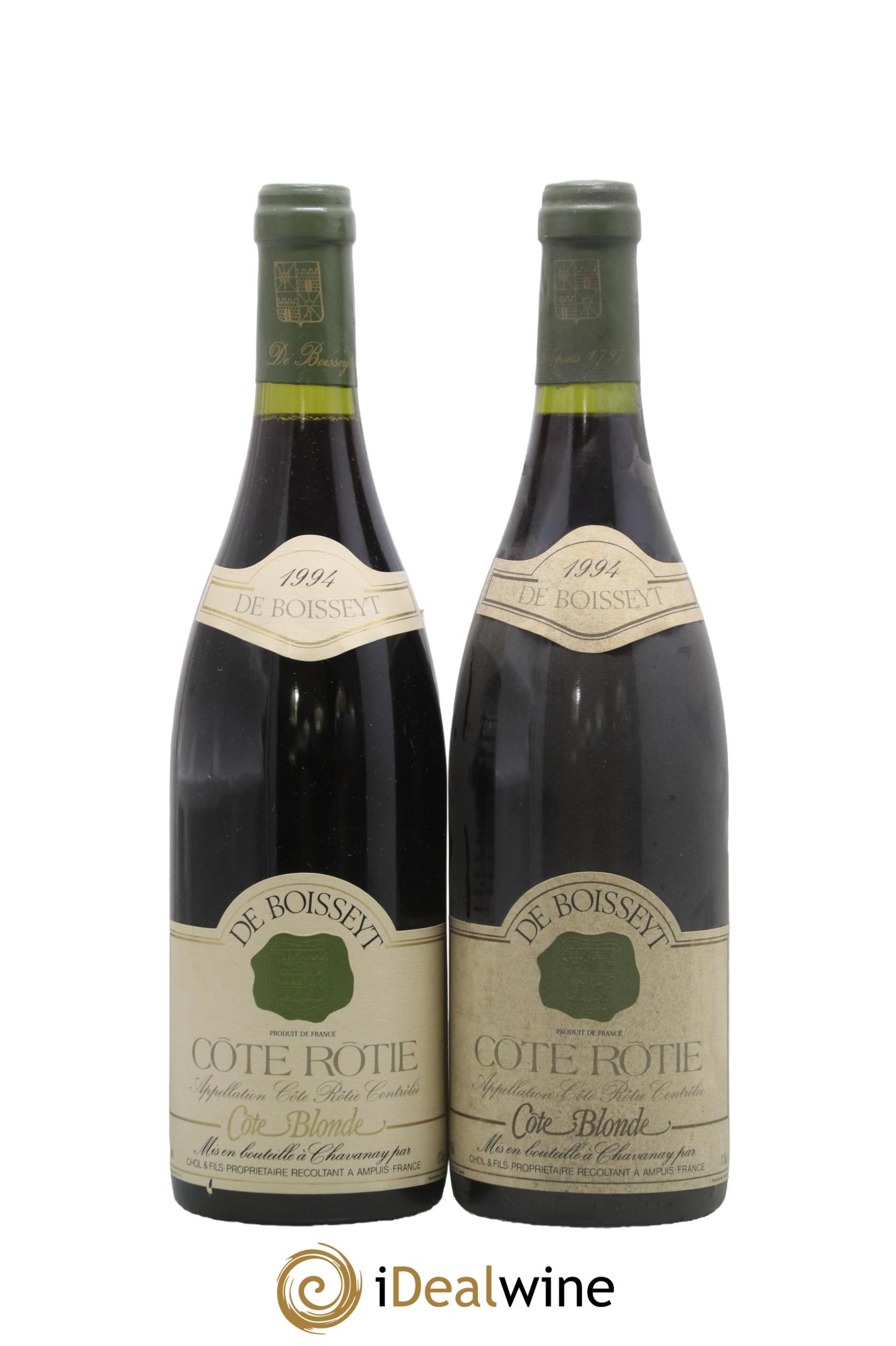 Côte-Rôtie Côte-Blonde Vignoble De Boisseyt 1994 - Lot de 2 bouteilles - 0