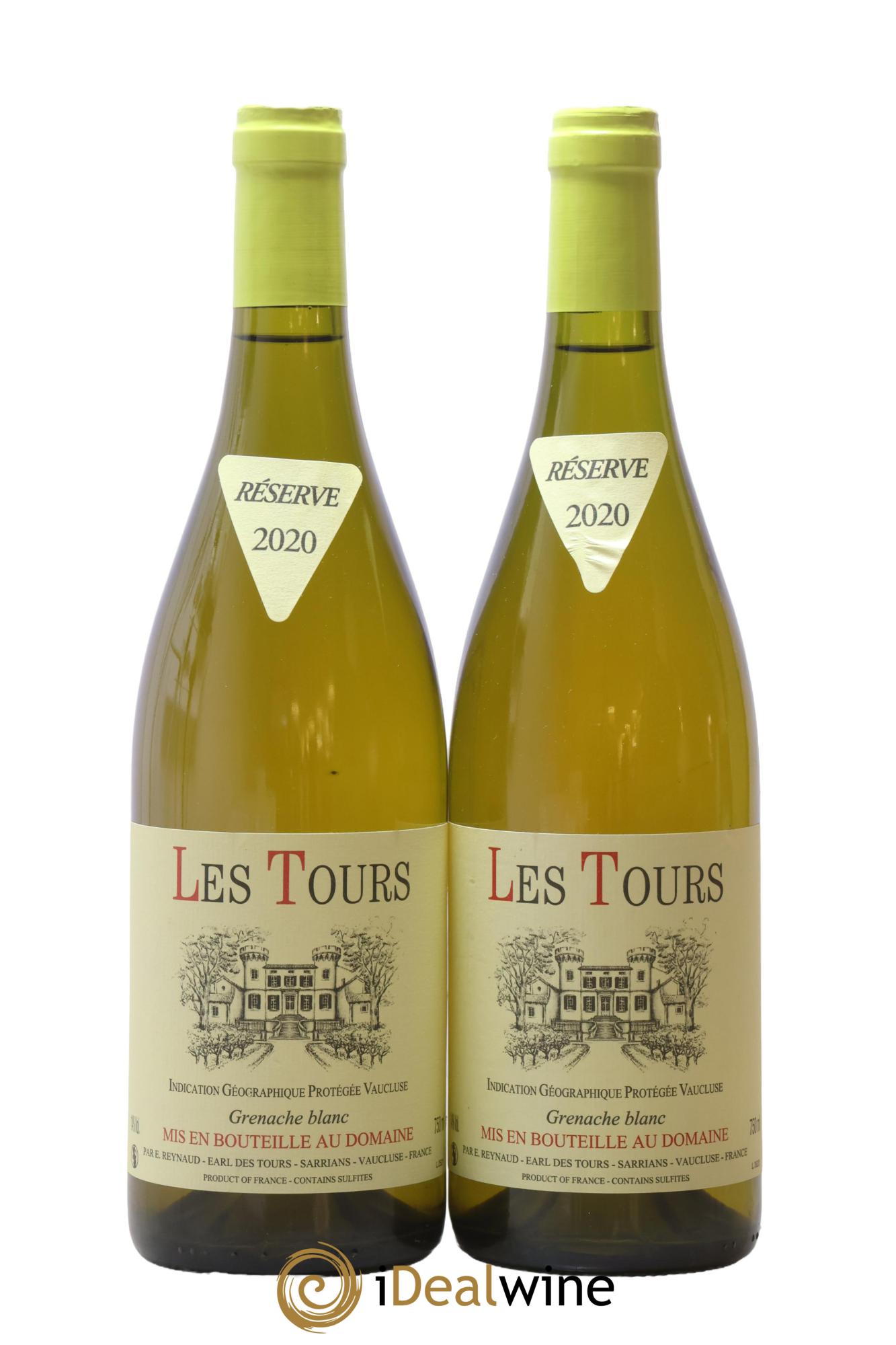 IGP Vaucluse (Vin de Pays de Vaucluse) Les Tours Grenache Blanc Emmanuel Reynaud 2020 - Lot de 2 bouteilles - 0