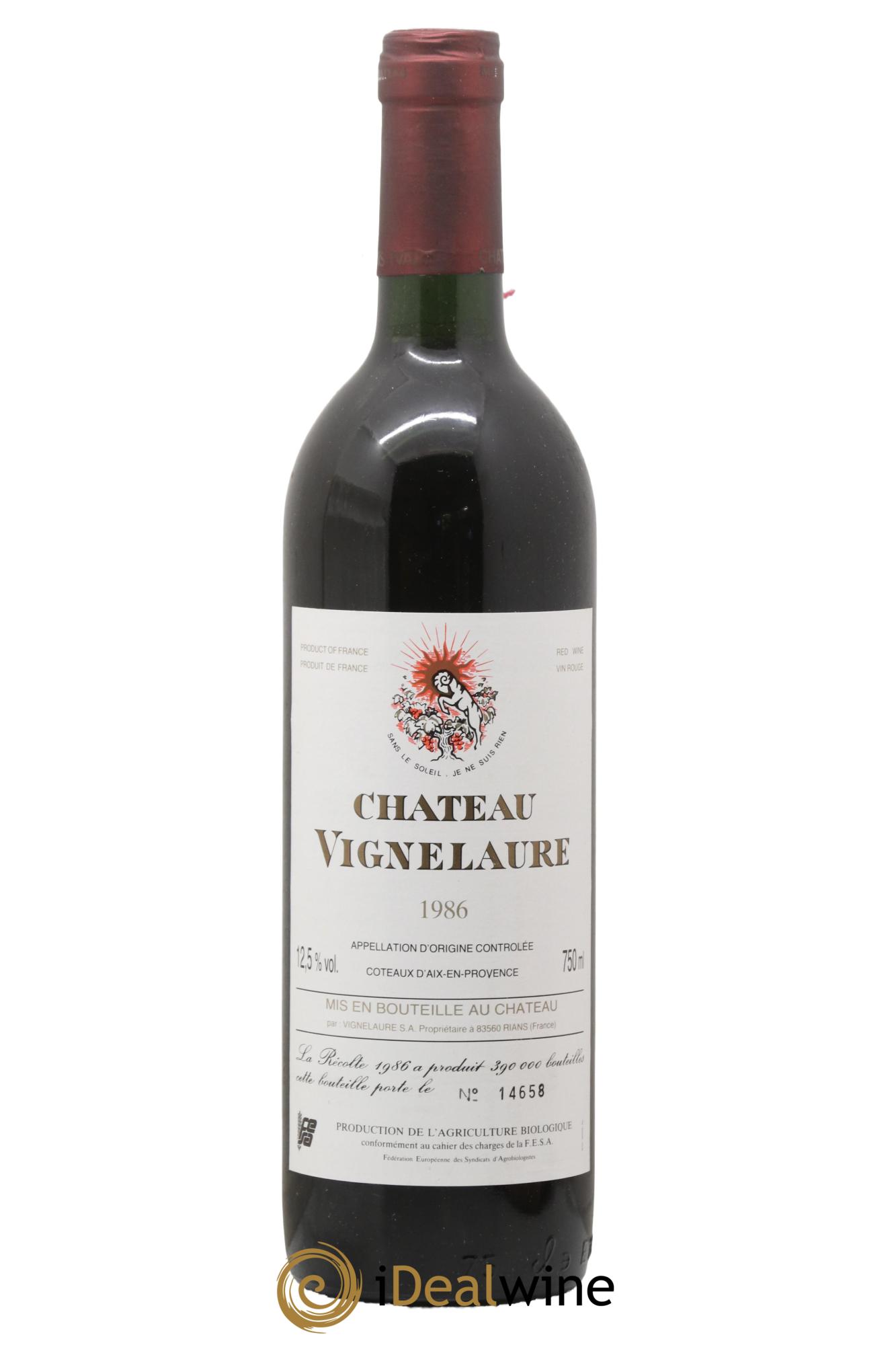 Coteaux d'Aix Château Vignelaure Mette et Bengt Sundstrom 1986 - Lot of 1 bottle - 0