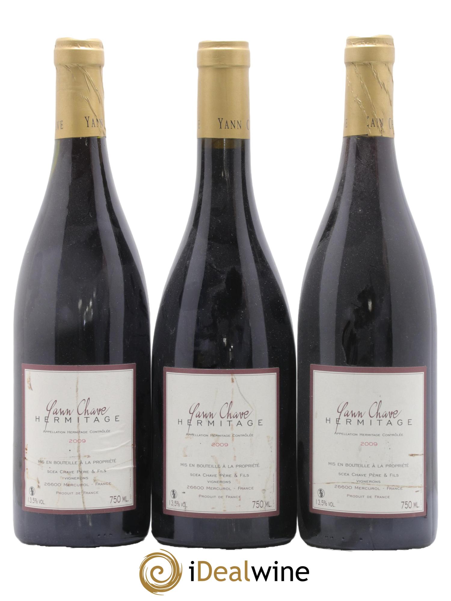 Hermitage Yann Chave 2009 - Lotto di 3 bottiglie - 0