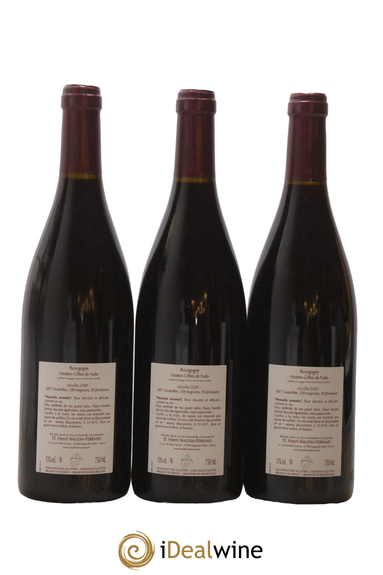 Hautes-Côtes de Nuits Myosotis Arvensis Naudin-Ferrand (Domaine) 2019 - Lotto di 3 bottiglie - 1