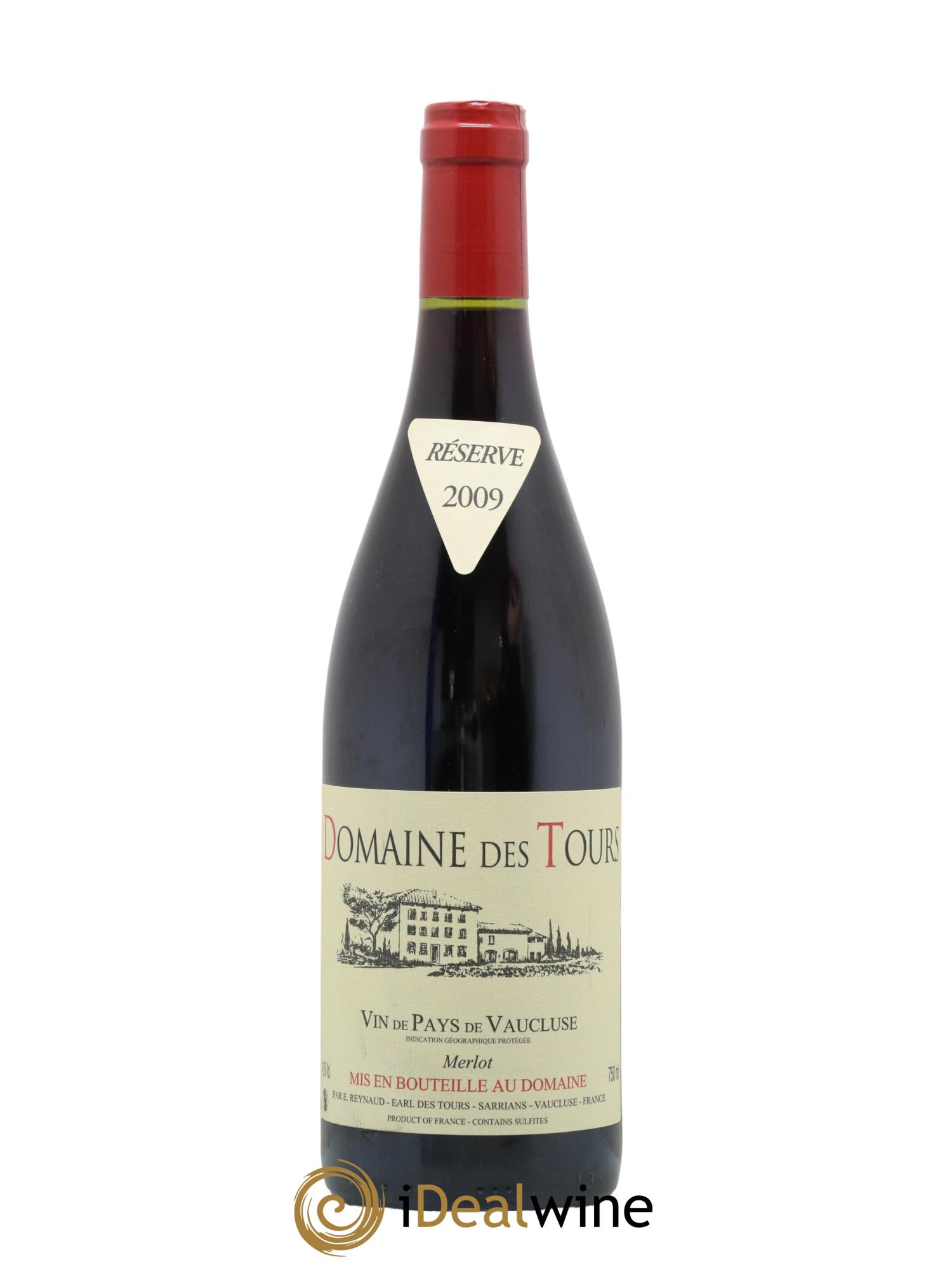 Vaucluse Domaine des Tours Merlot Emmanuel Reynaud 2009 - Lot de 1 bouteille - 0