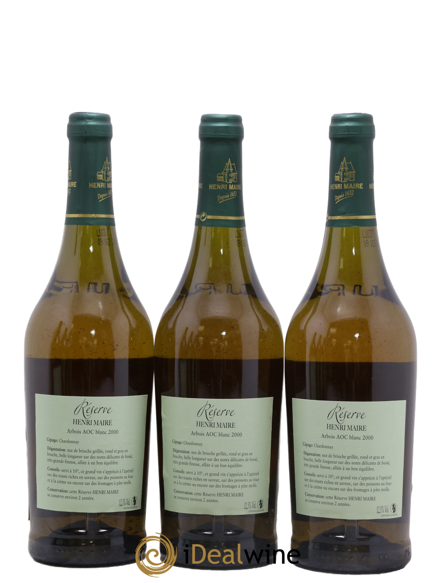 Arbois Réserve Chardonnay Henri Maire 2000 - Lot de 3 bouteilles - 1