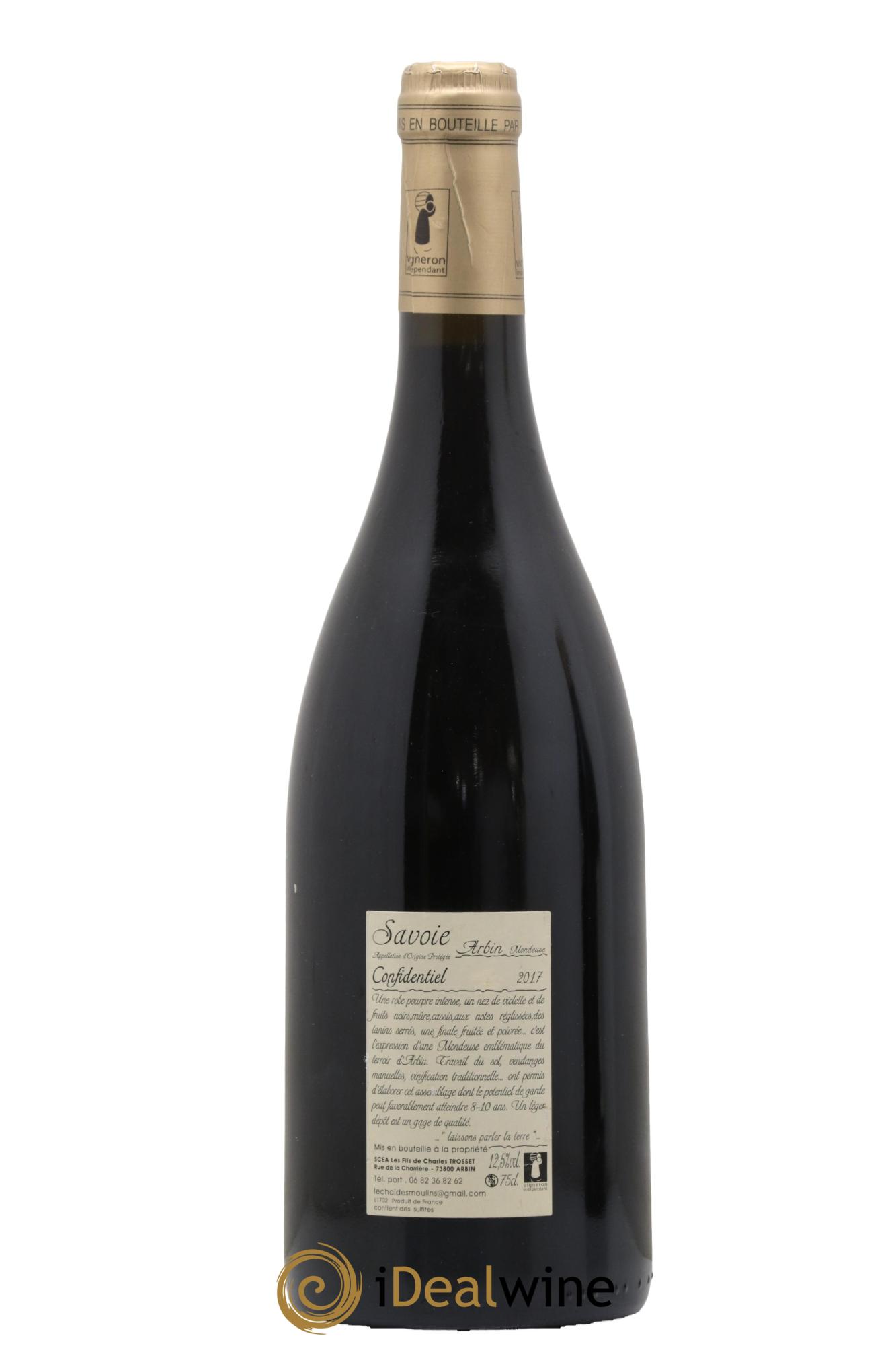 Vin de Savoie Arbin Mondeuse Confidentiel Trosset 2017 - Lotto di 1 bottiglia - 1