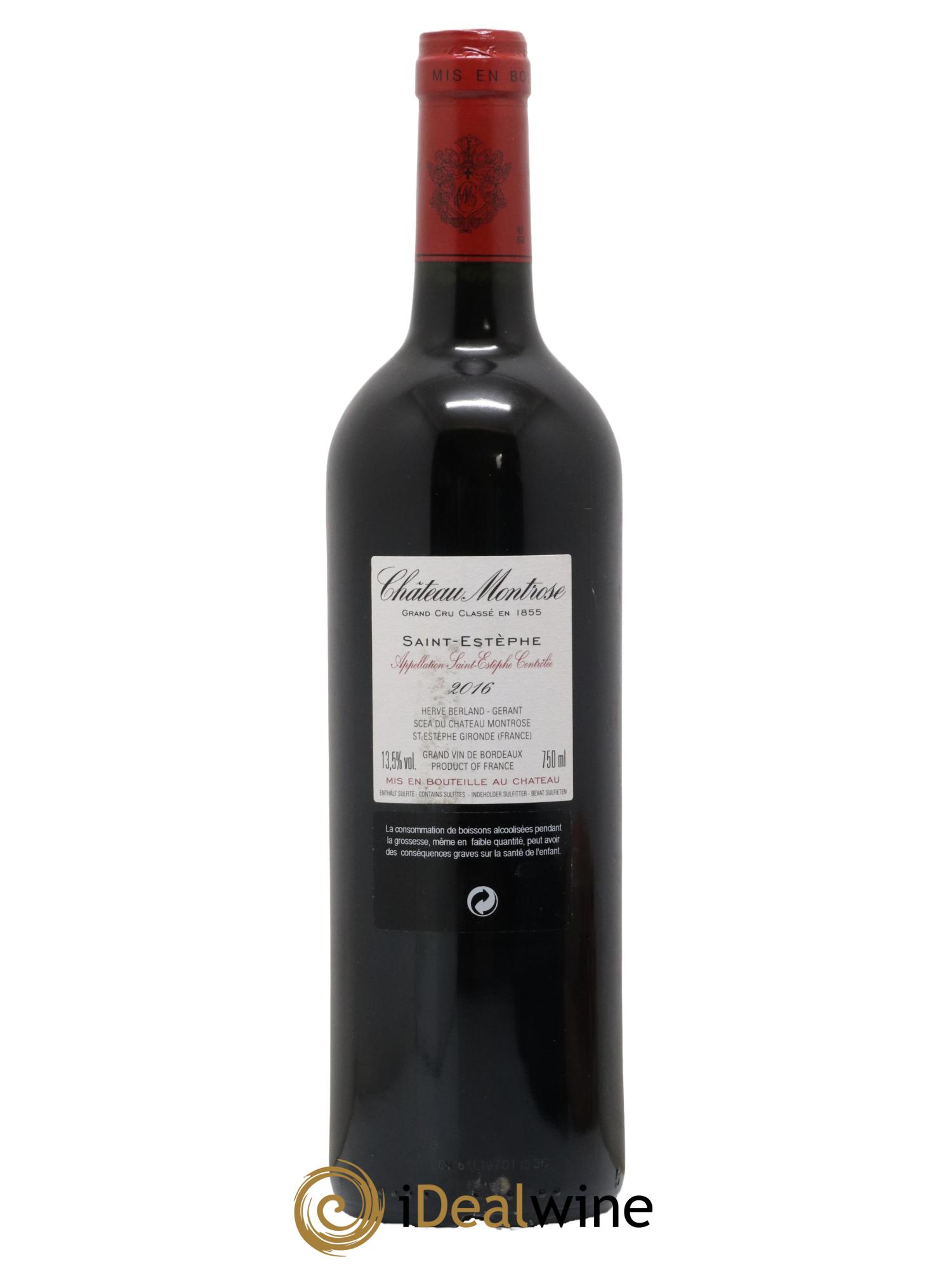 Château Montrose 2ème Grand Cru Classé 2016 - Lot de 1 bouteille - 1