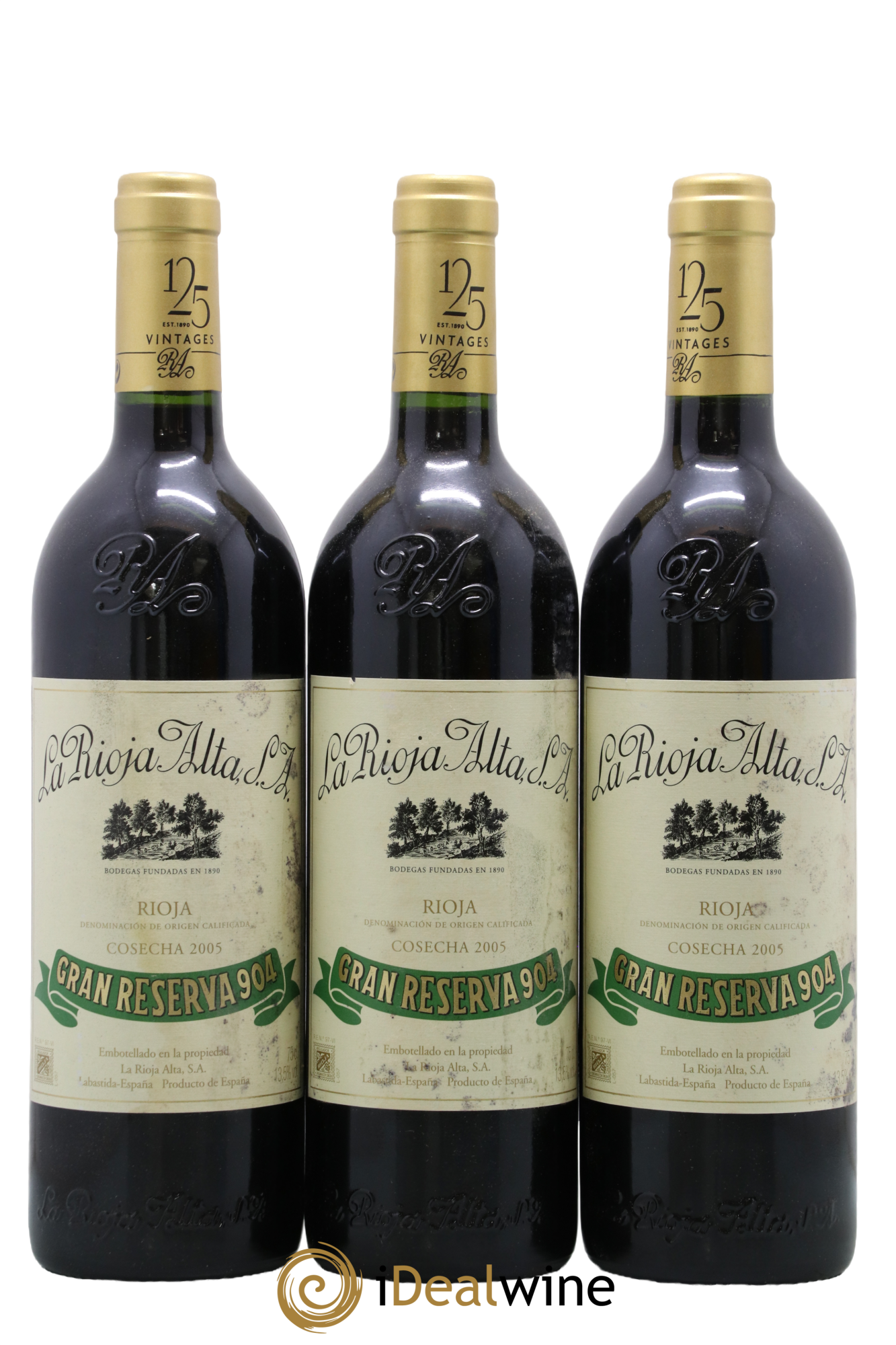 Rioja DOCa Gran Reserva 904 La Rioja Alta 2005 - Lot de 3 bouteilles - 0