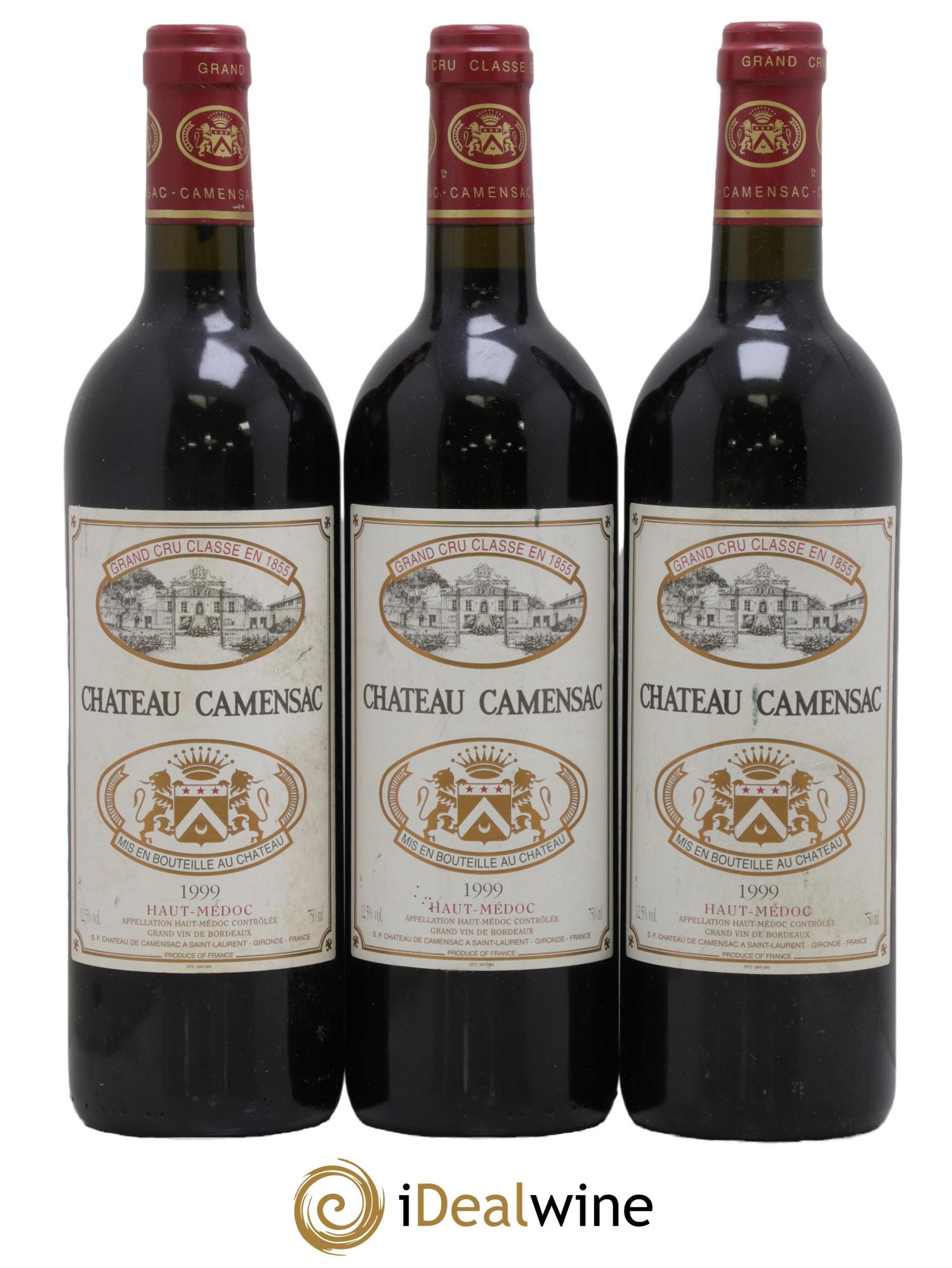 Château Camensac 5ème Grand Cru Classé 1999 - Lot de 3 bouteilles - 0