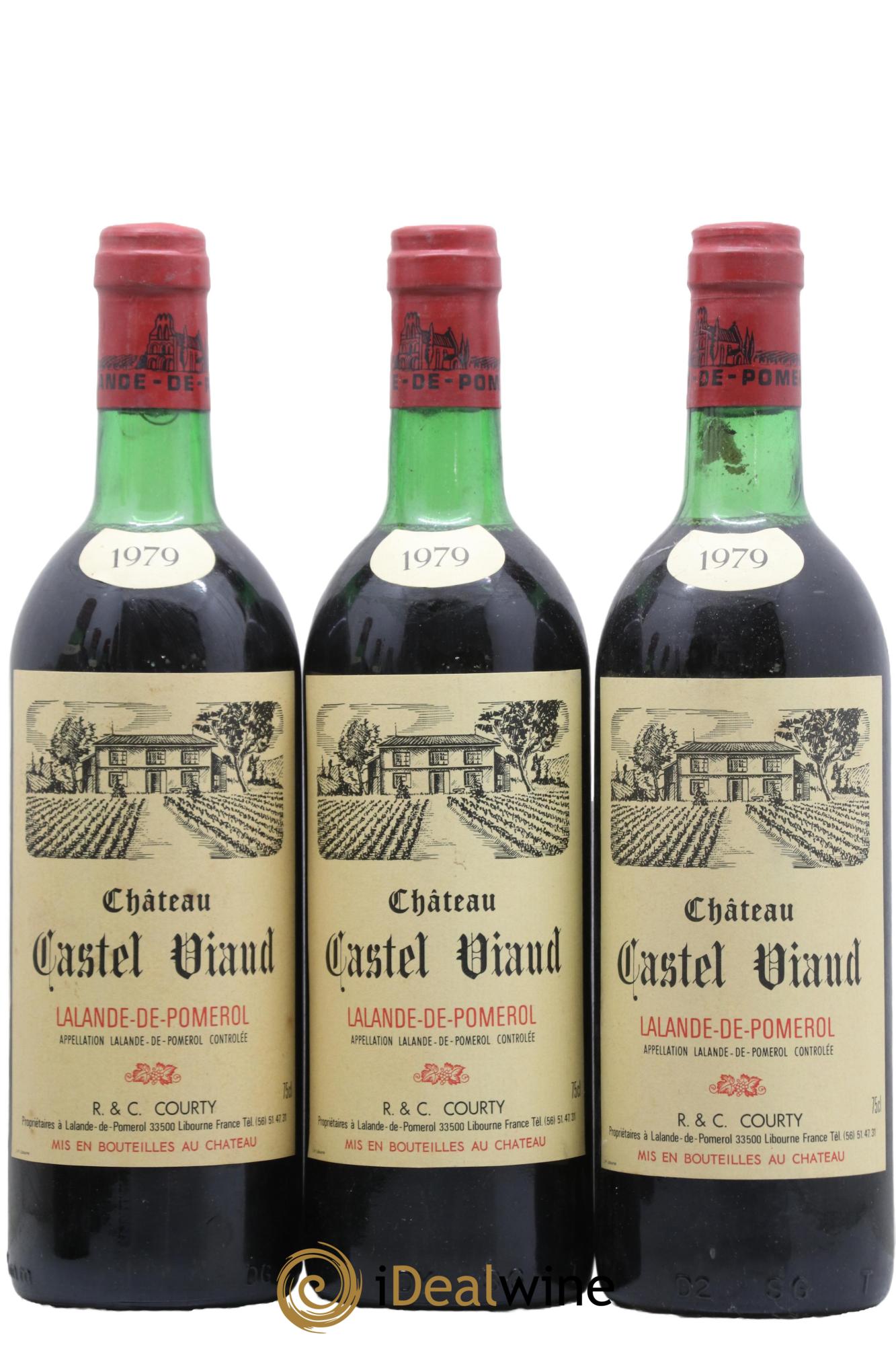 Lalande-de-Pomerol Château Castel Viaud 1979 - Posten von 3 Flaschen - 0