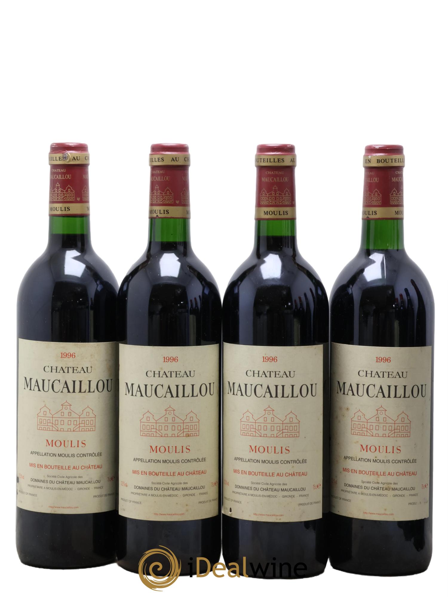 Château Maucaillou 1996 - Lotto di 4 bottiglie - 0