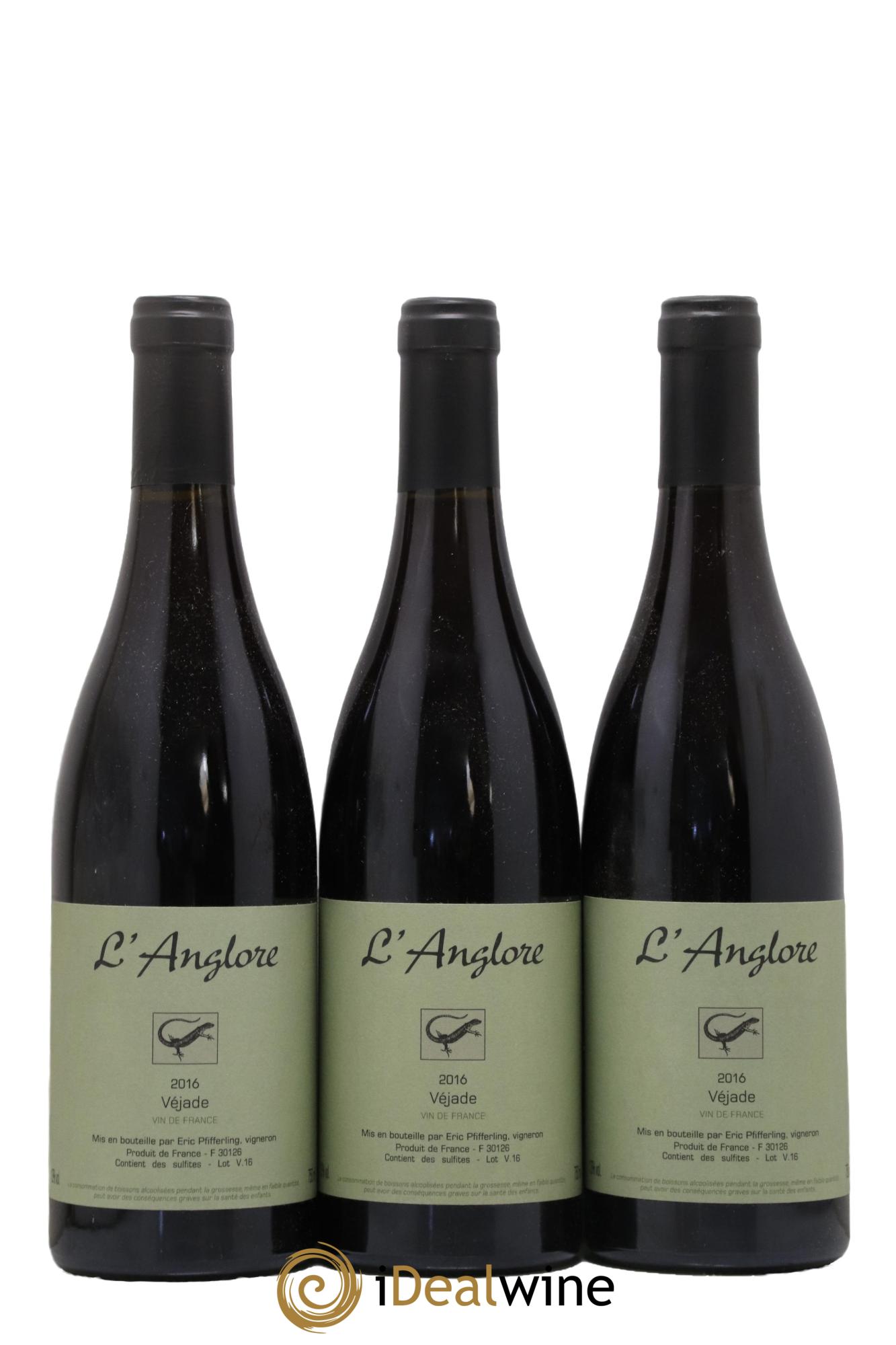 Vin de France Véjade L'Anglore 2016 - Lot de 3 bouteilles - 0