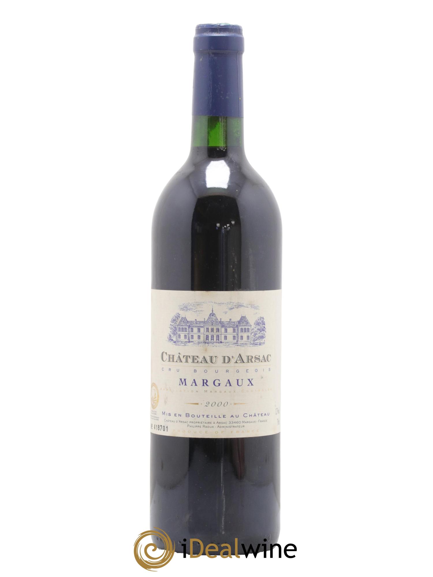 Château d' Arsac Cru Bourgeois 2000 - Lot de 1 bouteille - 0