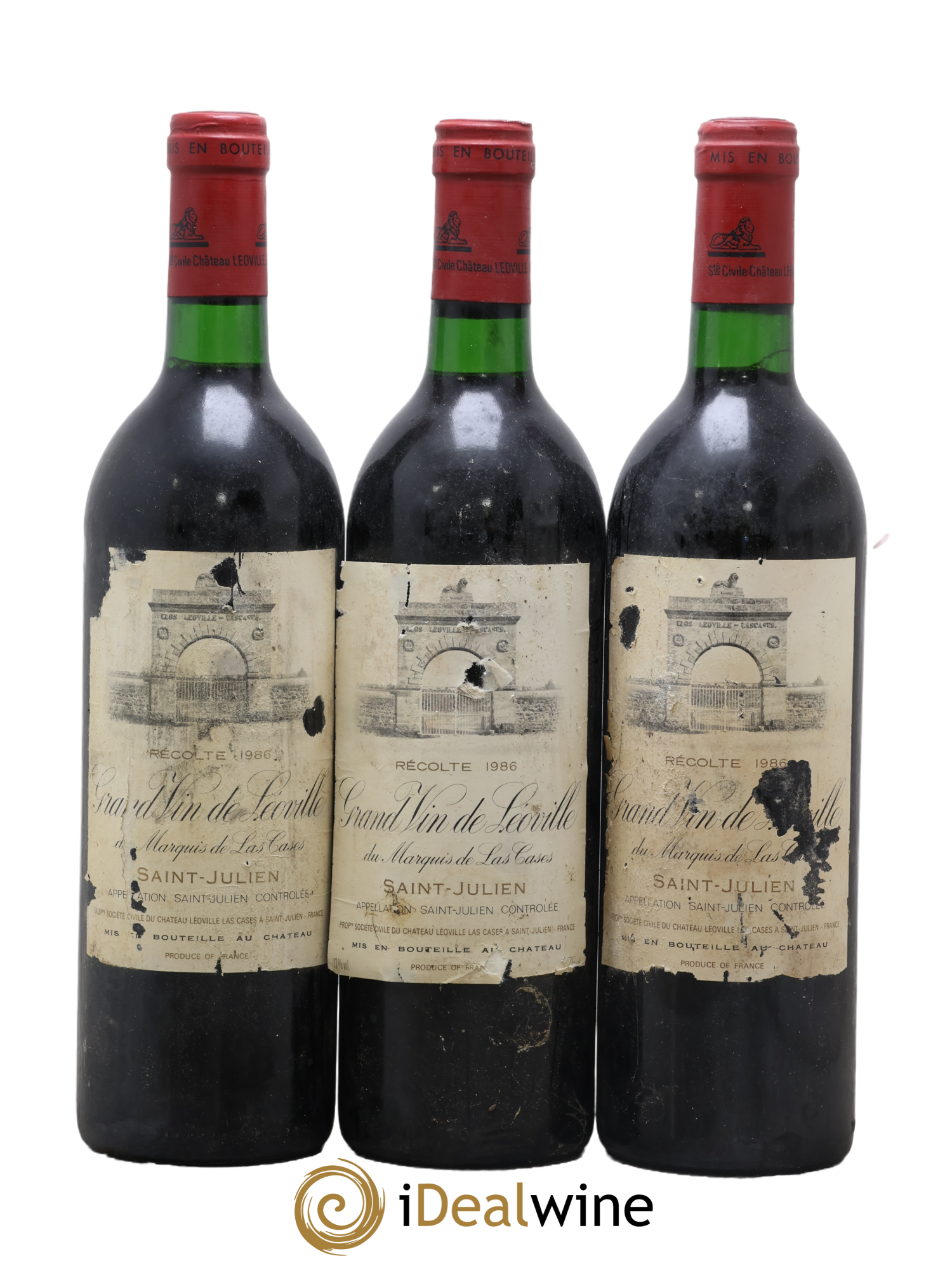 Château Léoville Las Cases 2ème Grand Cru Classé 1986 - Lot of 3 bottles - 0