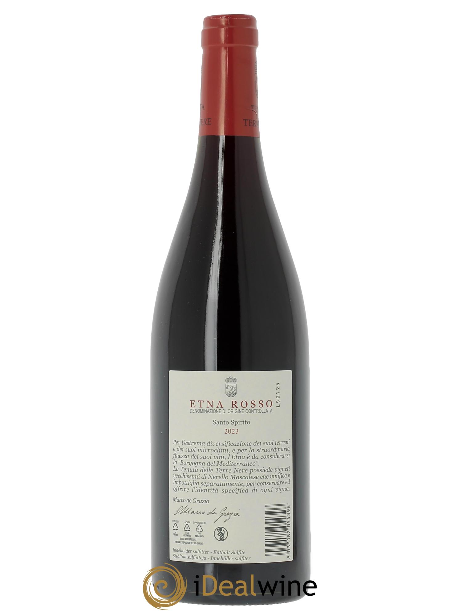 Etna Rosso DOC Tenuta delle Terre Nere Santo Spirito Vieilles Vignes  2023 - Lot de 1 bouteille - 1
