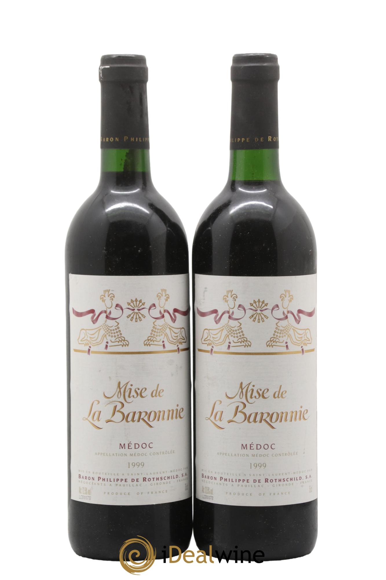 Médoc Mise de la Baronnie Baron Philippe de Rothschild 1999 - Lot de 2 bouteilles - 0