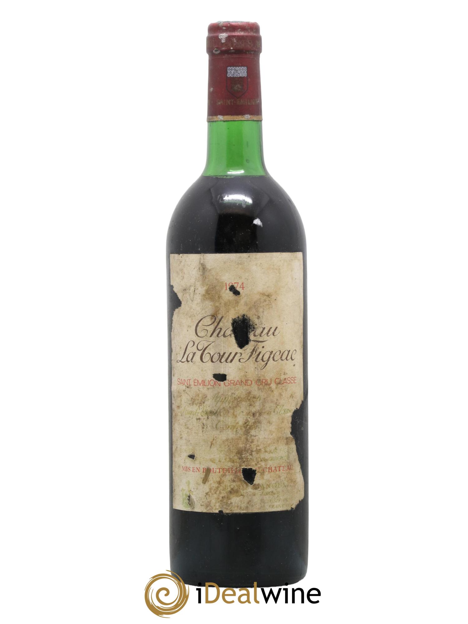 Château la Tour Figeac Grand Cru Classé 1974 - Lot de 1 bouteille - 0