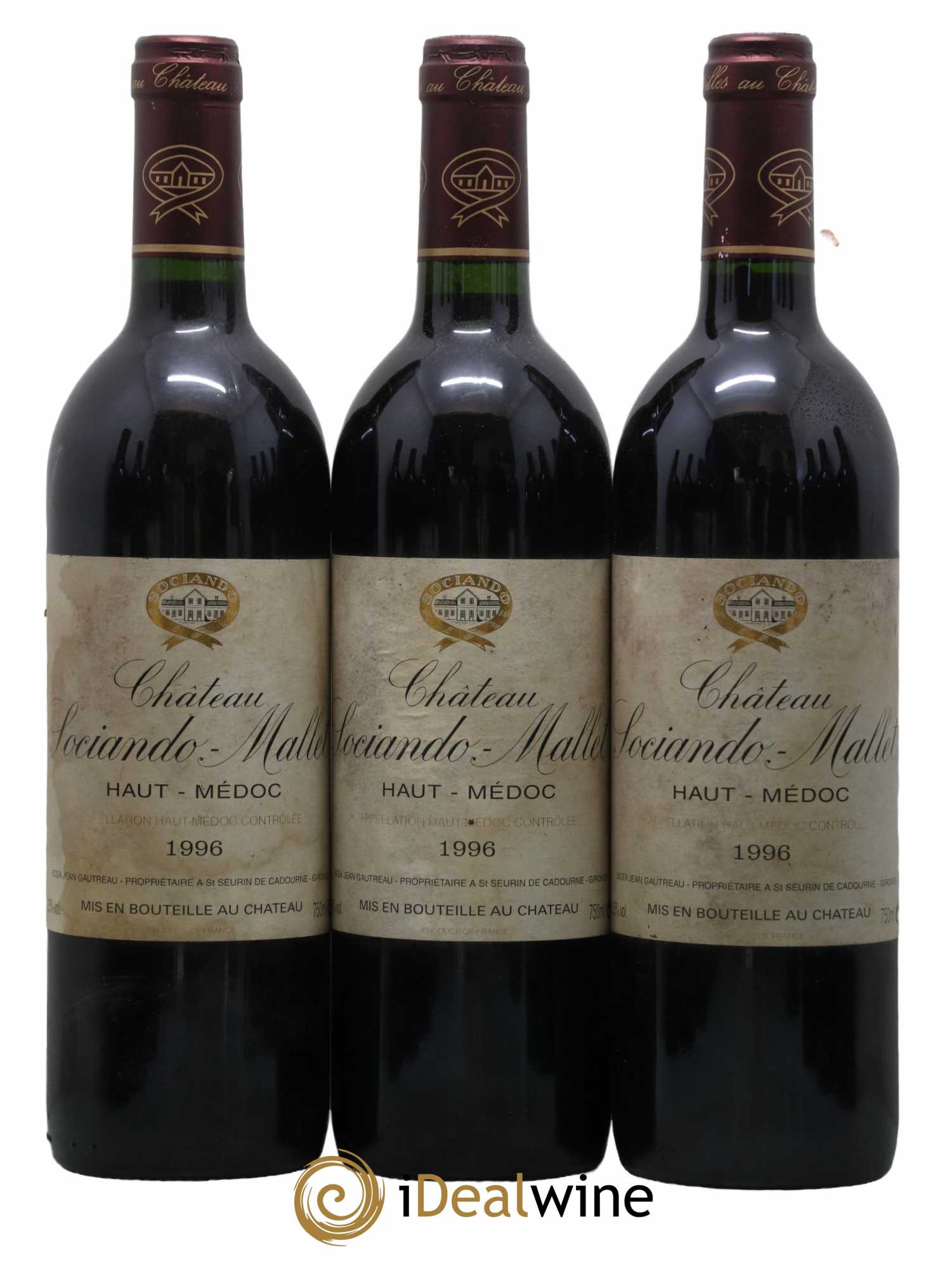 Château Sociando Mallet 1996 - Lotto di 12 bottiglie - 1