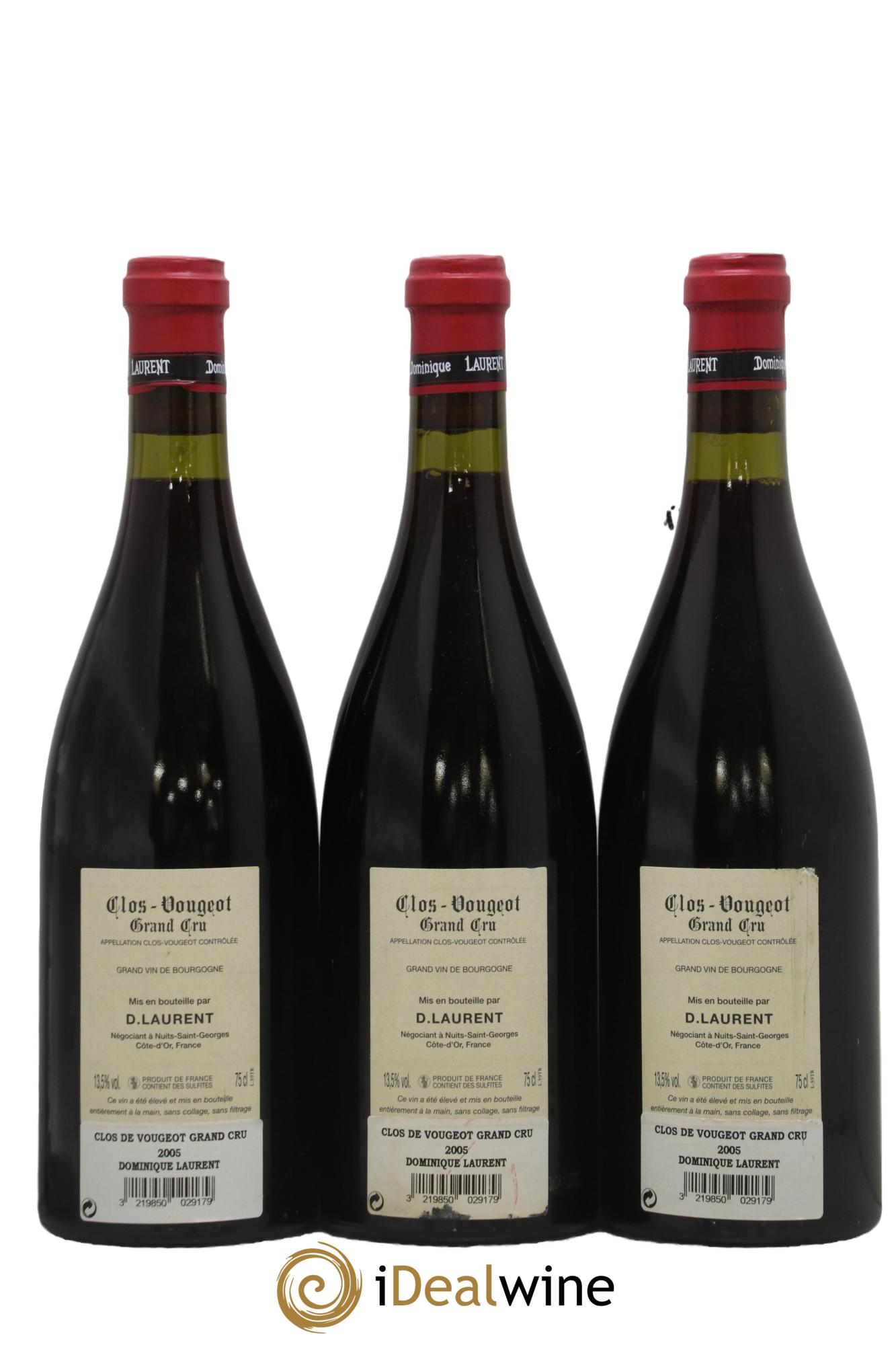 Clos de Vougeot Grand Cru Dominique Laurent 2005 - Lot de 3 bouteilles - 1