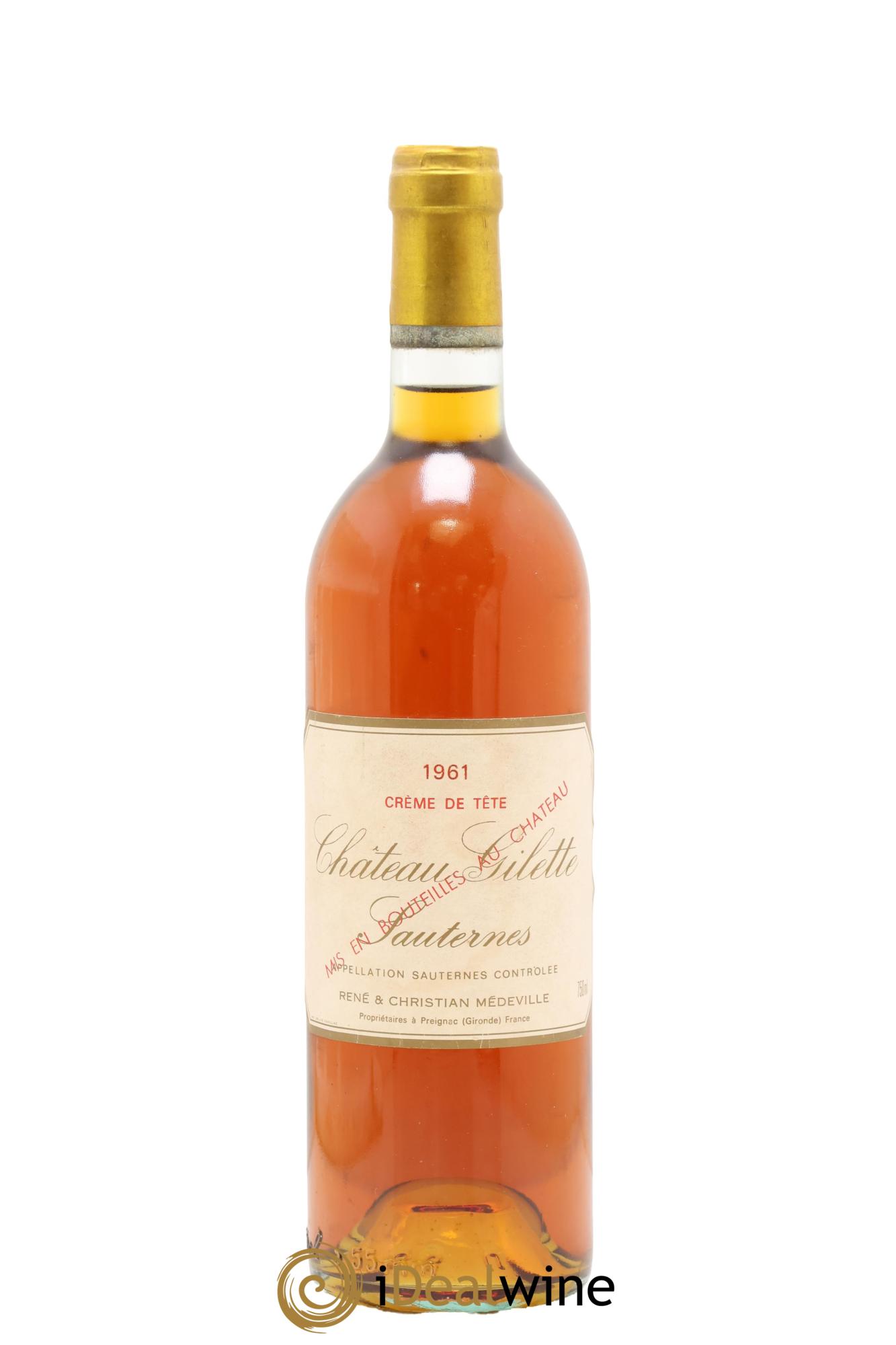 Château Gilette - Crème de Tête Grande Réserve 1961 - Lotto di 1 bottiglia - 0