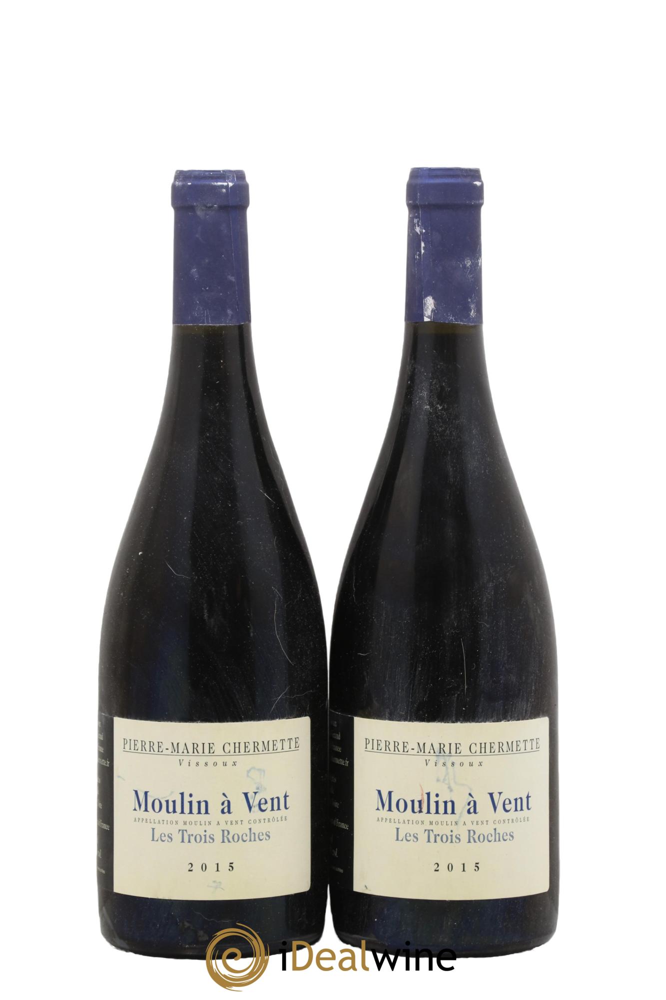 Moulin-à-Vent Les Trois Roches Domaine du Vissoux - P-M. Chermette 2015 - Lot de 2 bouteilles - 0