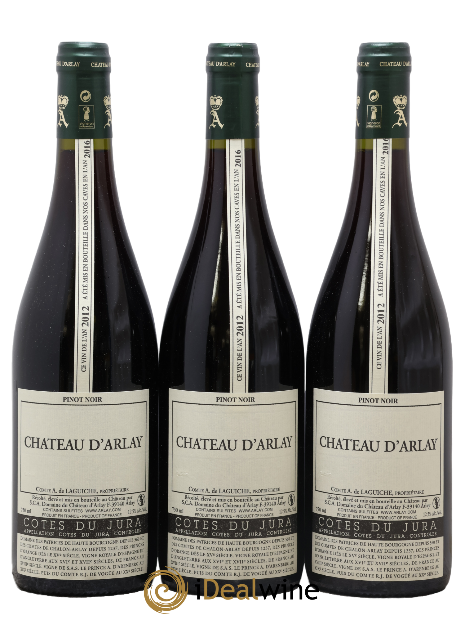 Côtes du Jura Château d'Arlay 2012 - Lotto di 3 bottiglie - 0