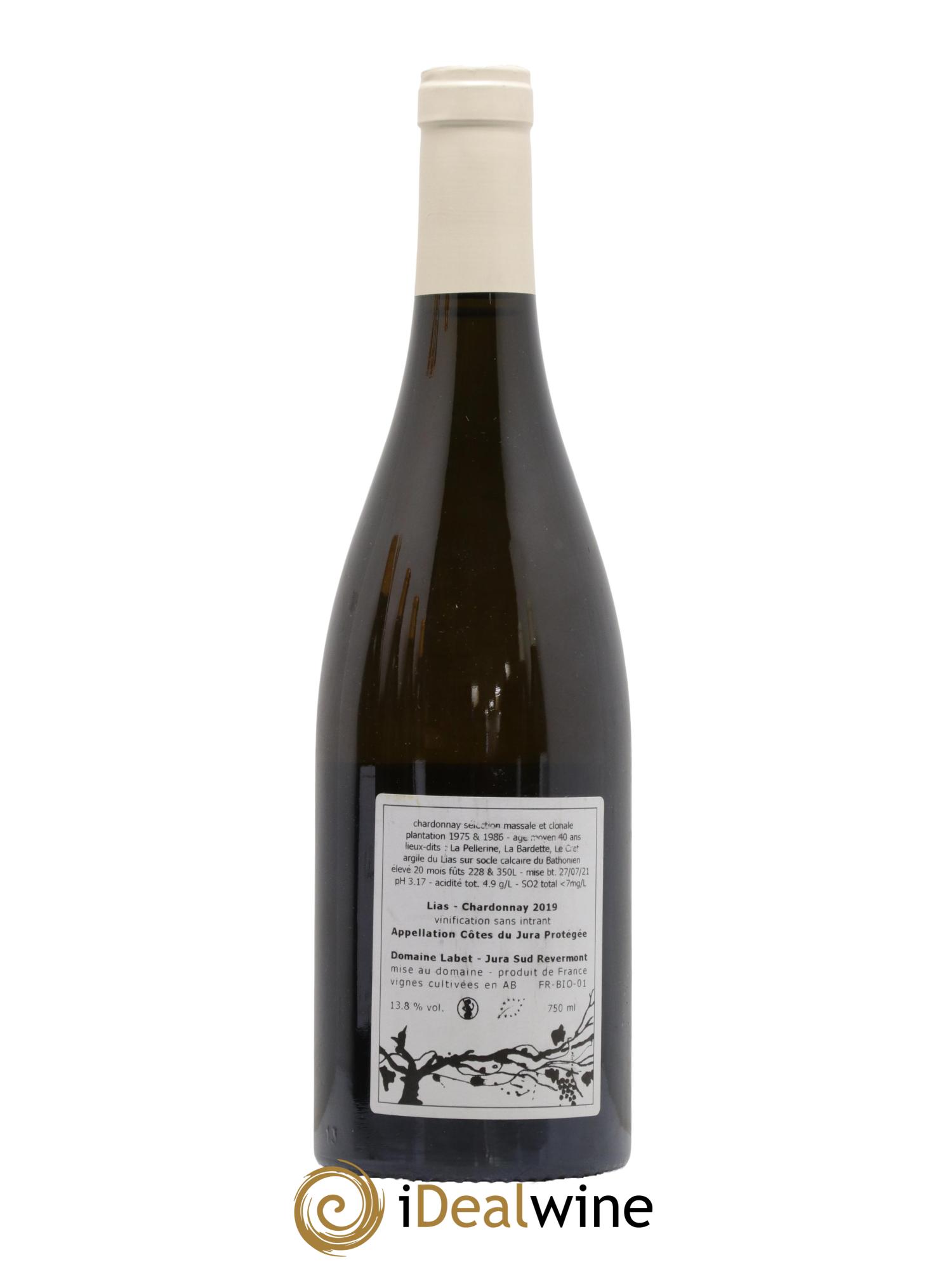 Côtes du Jura Chardonnay Lias Romain - Julien - Charline Labet 2019 - Lot de 1 bouteille - 1