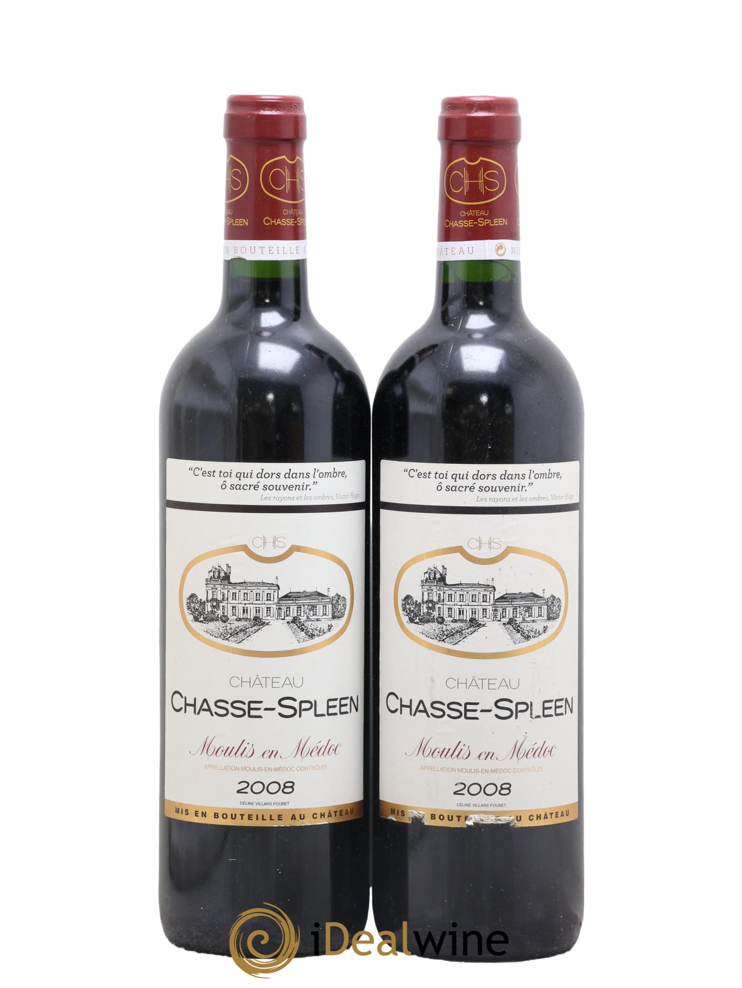 Château Chasse Spleen 2008 - Posten von 2 Flaschen - 0