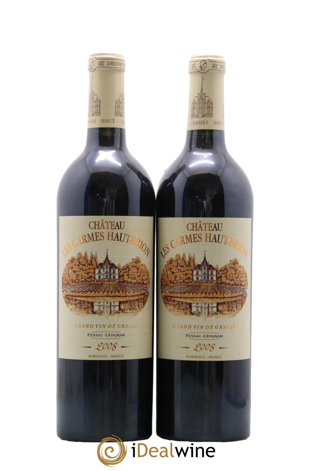 Château Les Carmes Haut-Brion 2008 - Lot de 2 bouteilles - 0