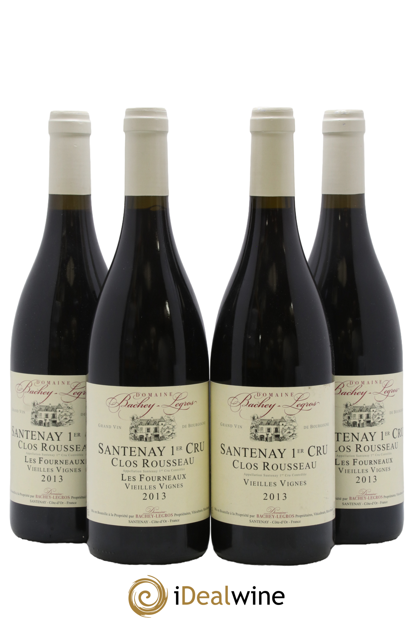 Santenay 1er Cru Clos Rousseau Les Fourneaux Vieilles Vignes Bachey-Legros 2013 - Lot de 4 bouteilles - 0