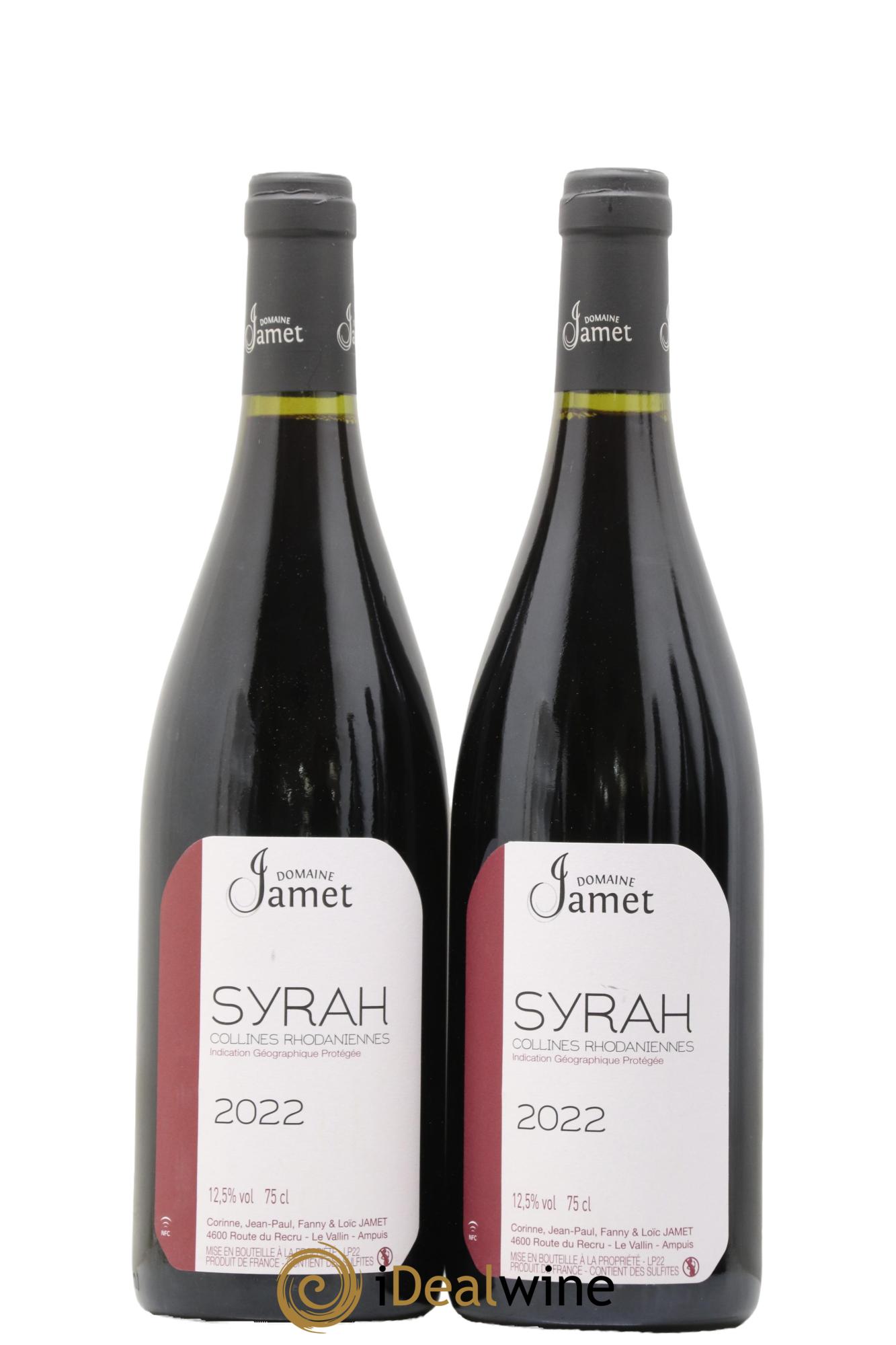 IGP Collines Rhodaniennes Syrah Jamet (Domaine) 2022 - Lotto di 2 bottiglie - 0