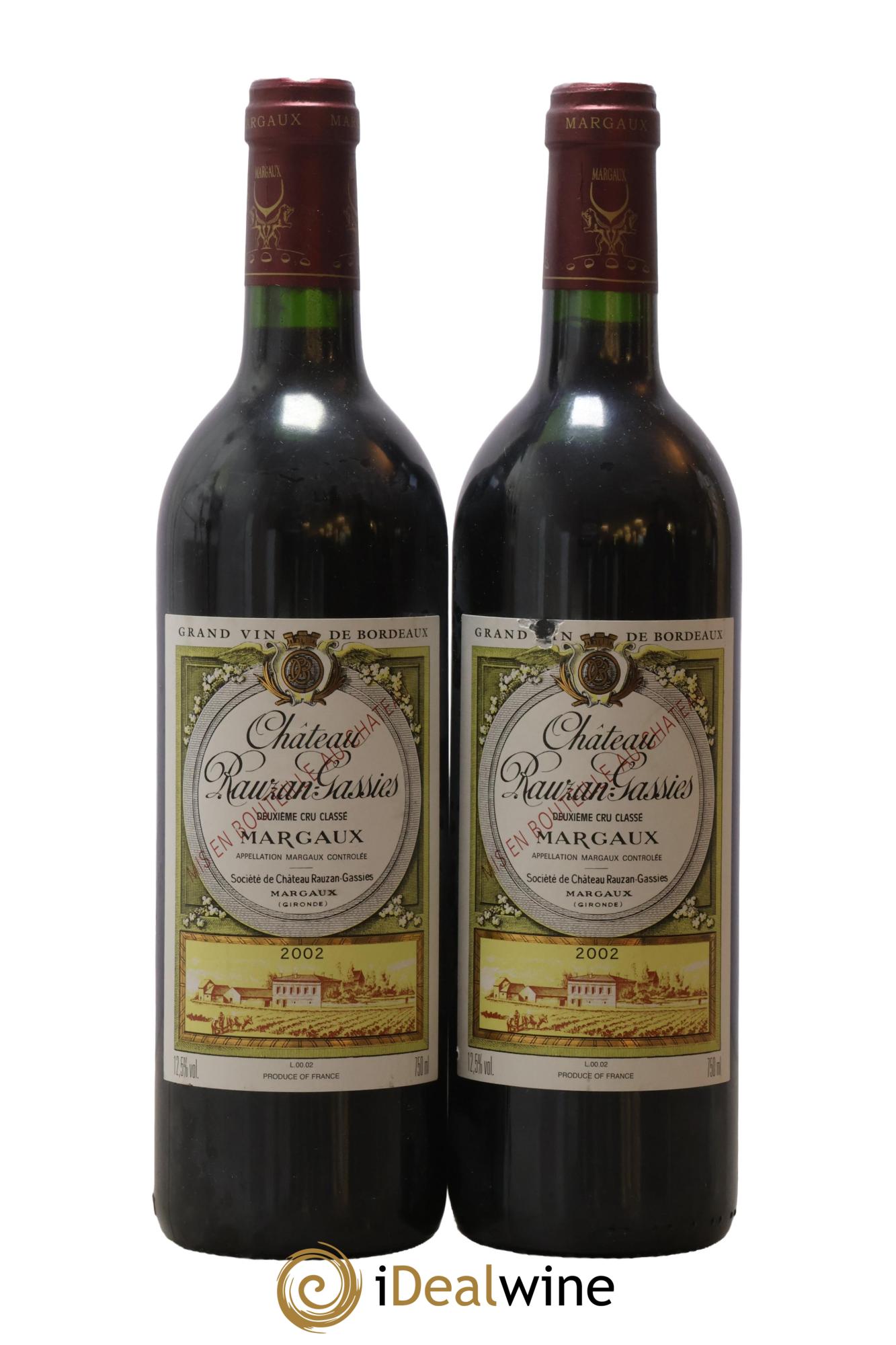 Château Rauzan-Gassies 2ème Grand Cru Classé 2002 - Posten von 2 Flaschen - 0