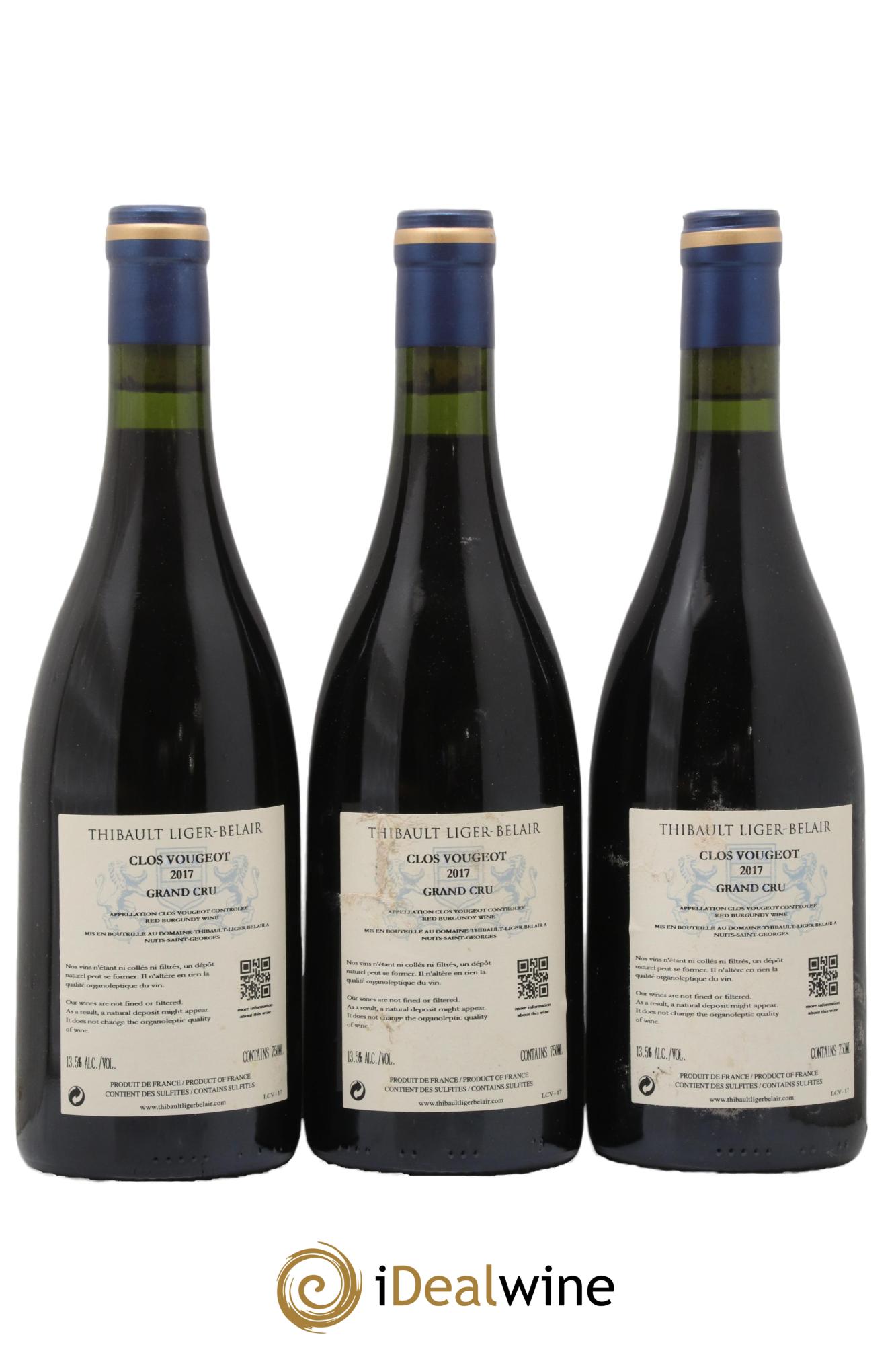 Clos de Vougeot Grand Cru Thibault Liger-Belair 2017 - Lot de 3 bouteilles - 1
