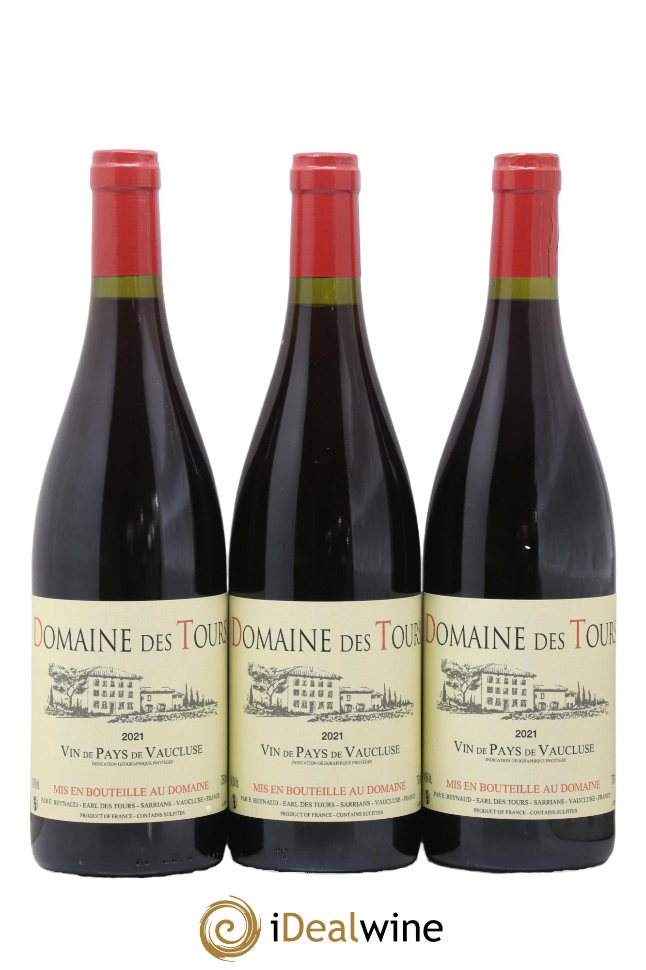 Vaucluse (Vin de Pays de Vaucluse) Domaine des Tours Emmanuel Reynaud 2021 - Lot de 3 bouteilles - 0