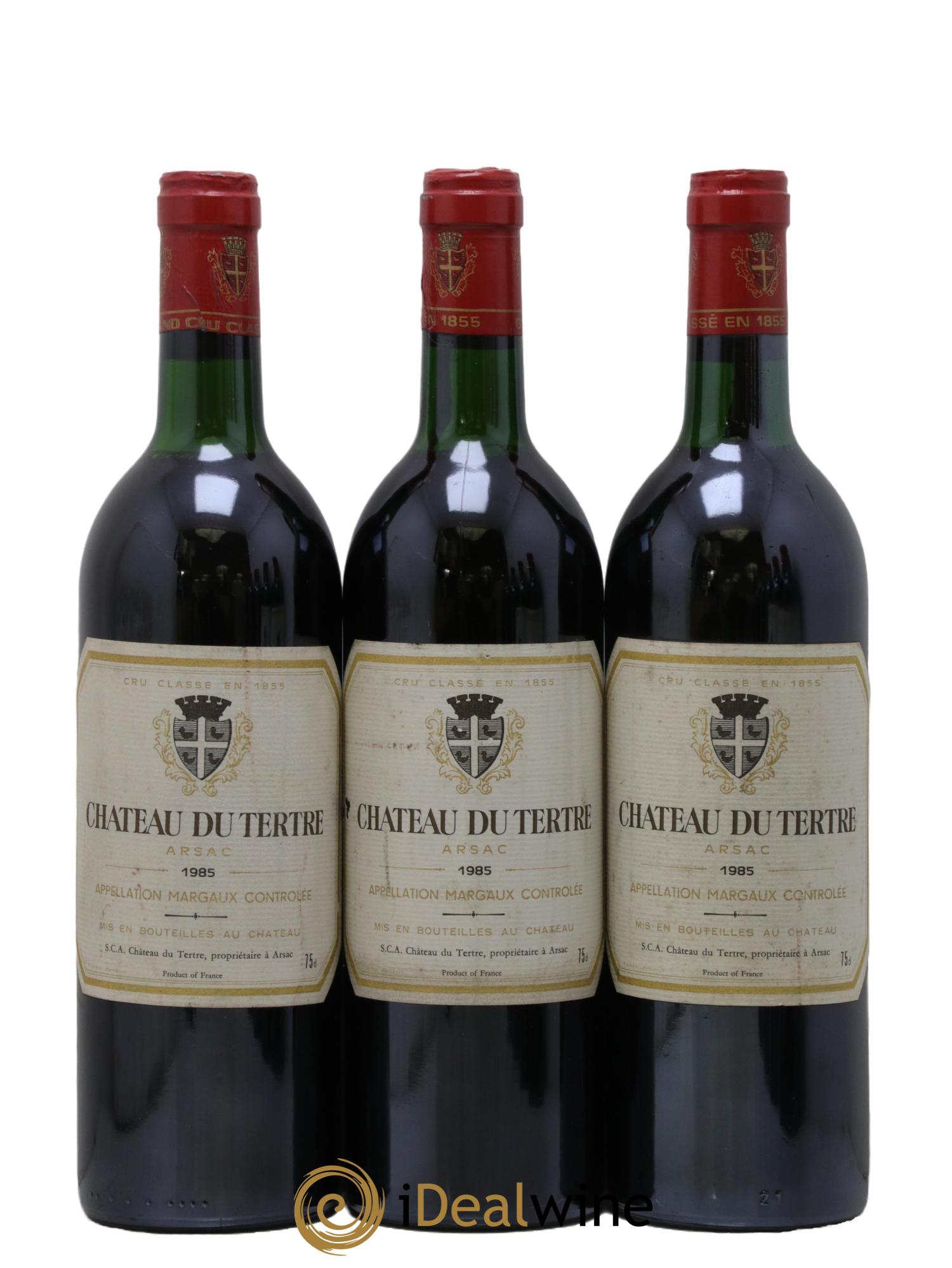 Château du Tertre 5ème Grand Cru Classé 1985 - Lot de 3 bouteilles - 0