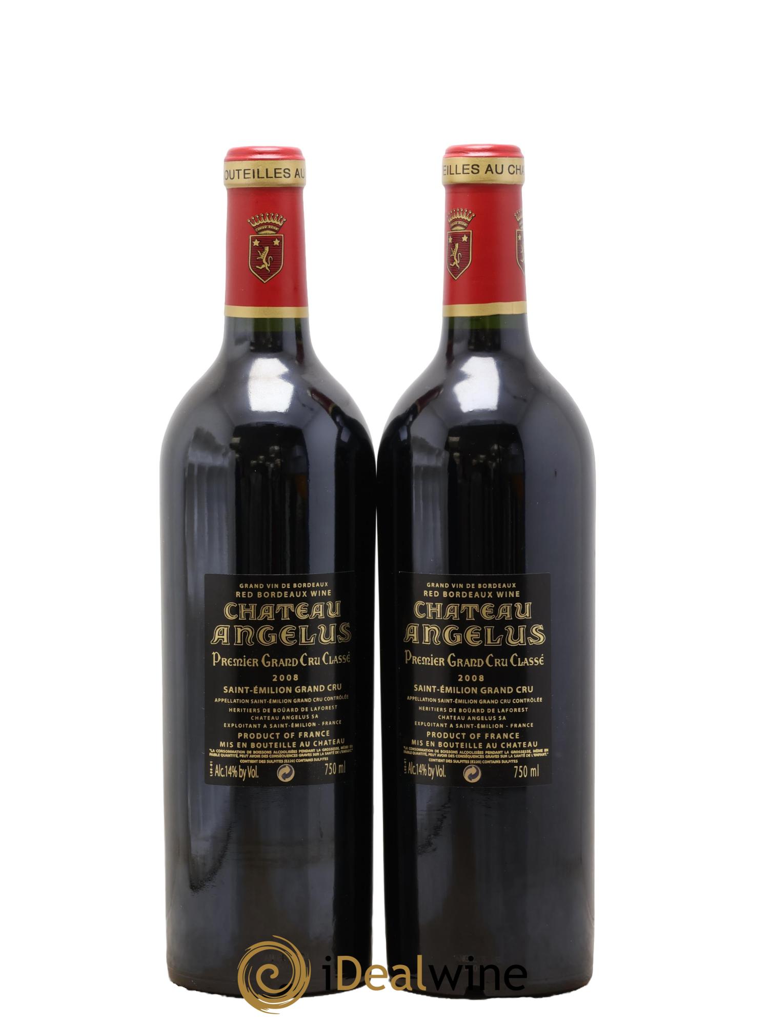 Château Angélus 1er Grand Cru Classé A 2008 - Posten von 2 Flaschen - 1