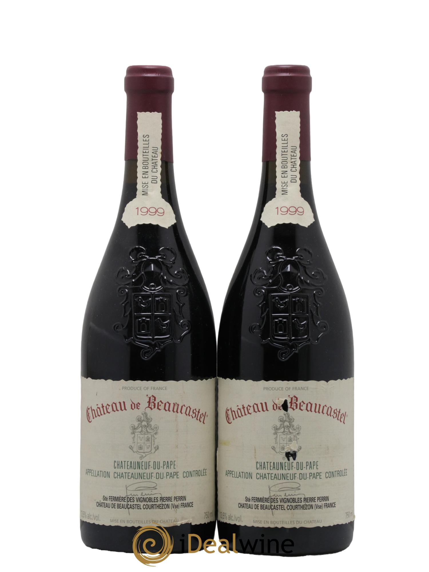 Châteauneuf-du-Pape Château de Beaucastel Famille Perrin 1999 - Lot of 2 bottles - 0