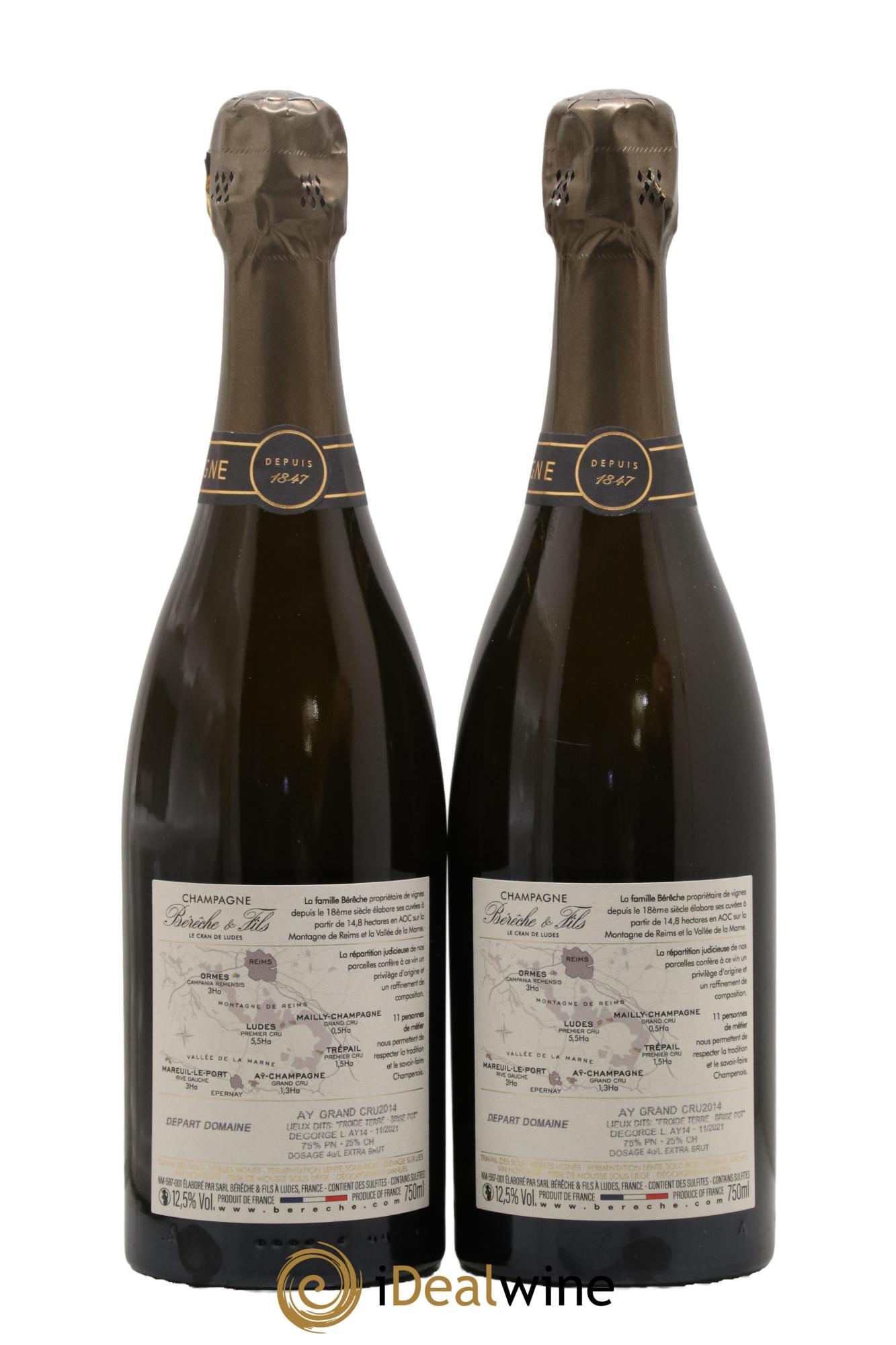 Aÿ Grand Cru Extra-Brut Bérêche et Fils 2014 - Posten von 2 Flaschen - 1
