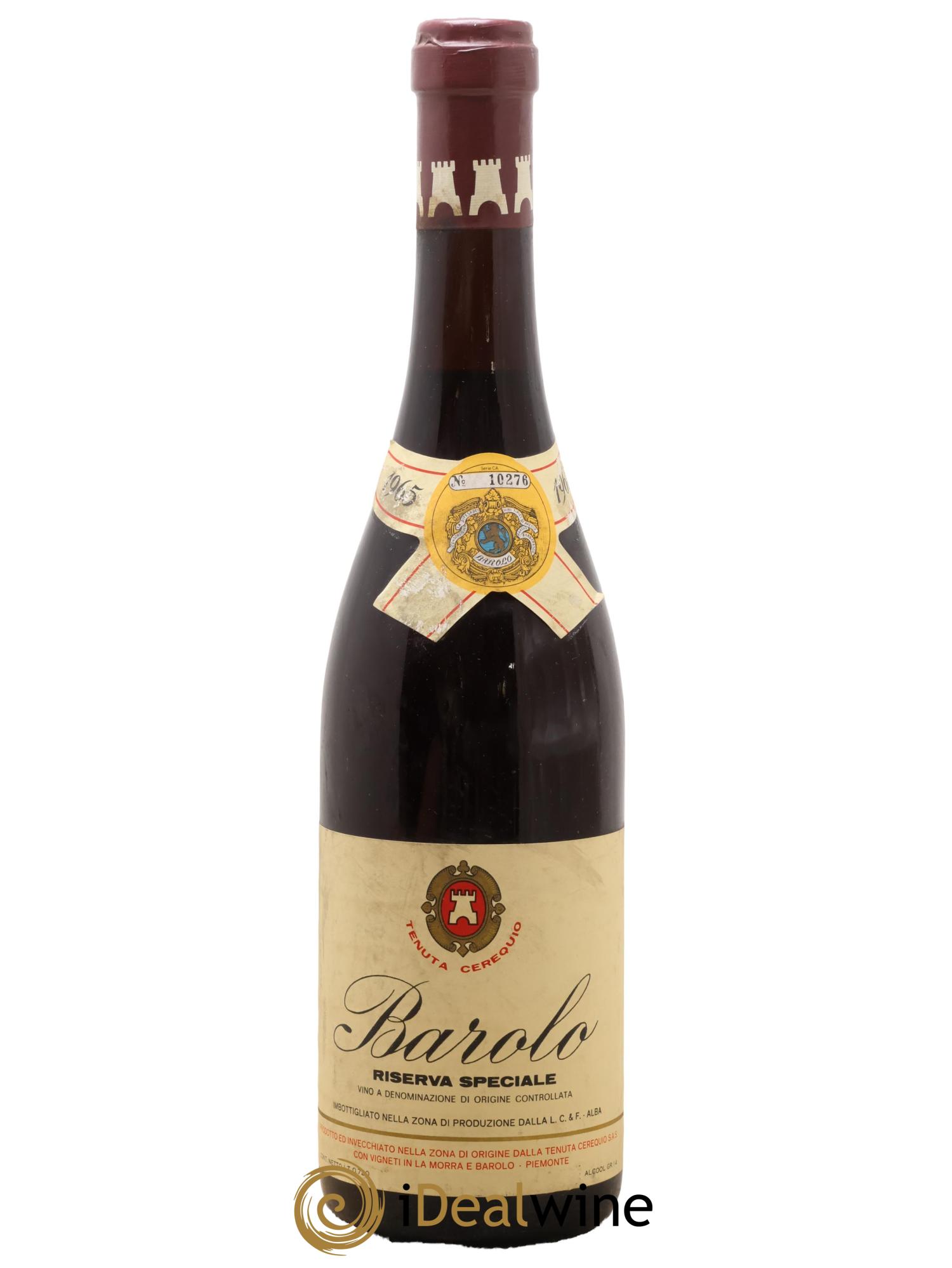 Barolo Riserva Speciale Cerequio 1965 - Lot de 1 bouteille - 0