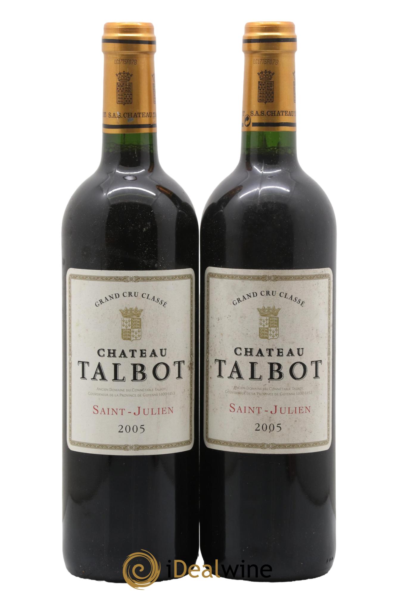 Château Talbot 4ème Grand Cru Classé 2005 - Lot de 2 bouteilles - 0