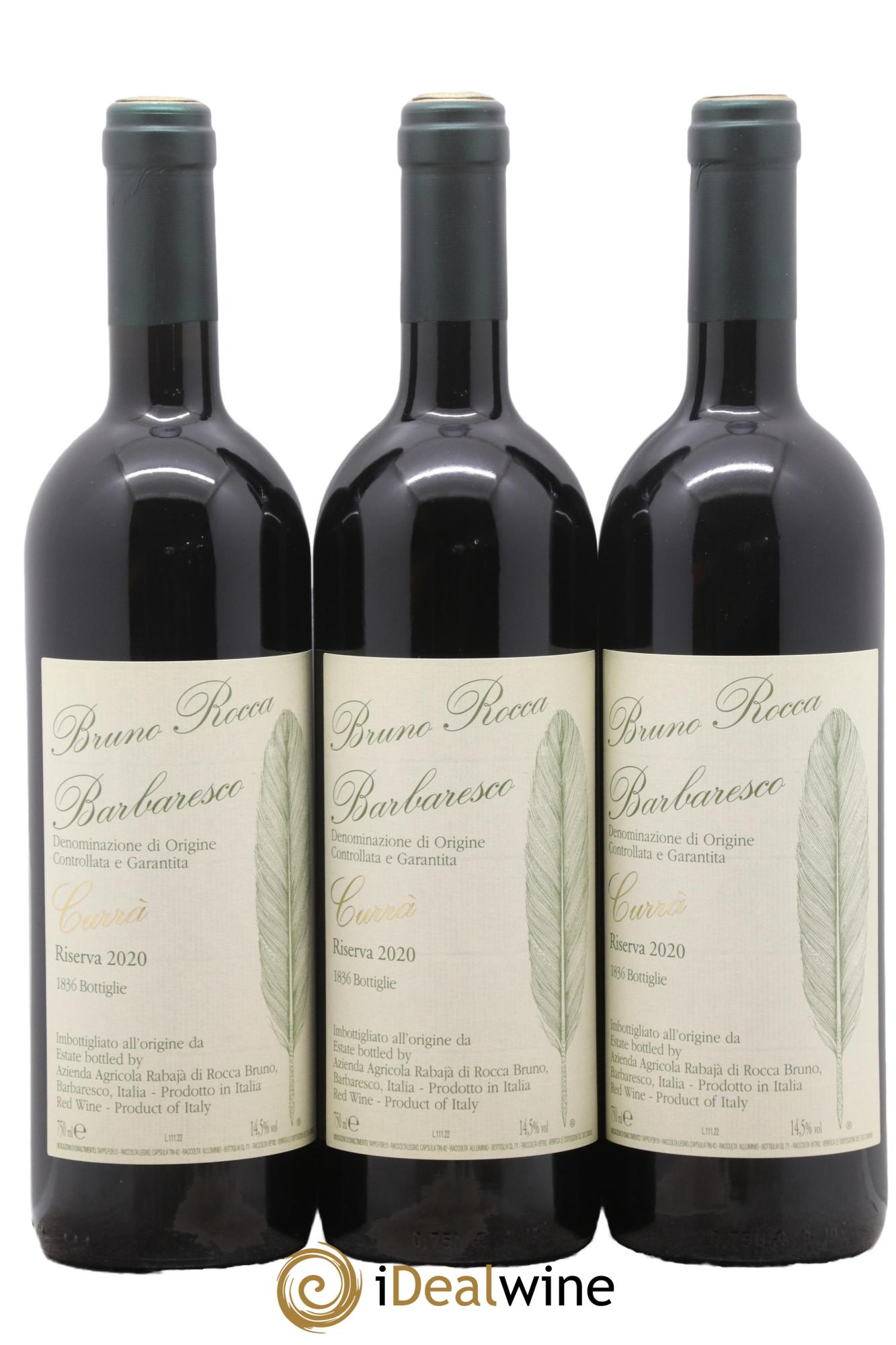 Barbaresco DOCG Rabajà Riserva Bruno Rocca 2020 - Lot de 3 bouteilles - 0