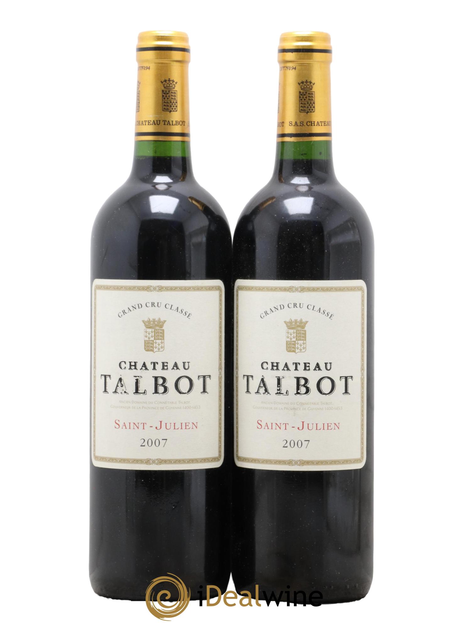 Château Talbot 4ème Grand Cru Classé 2007 - Lot de 2 bouteilles - 0
